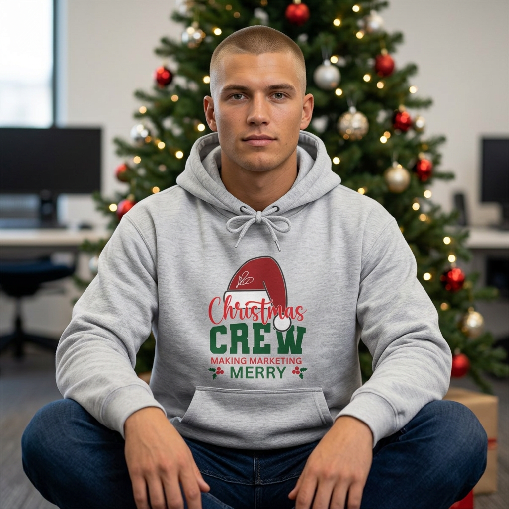 Unisex Christmas Crew Hoodie -  Search Perfect Making Marketing Merry Holiday Sweatshirt