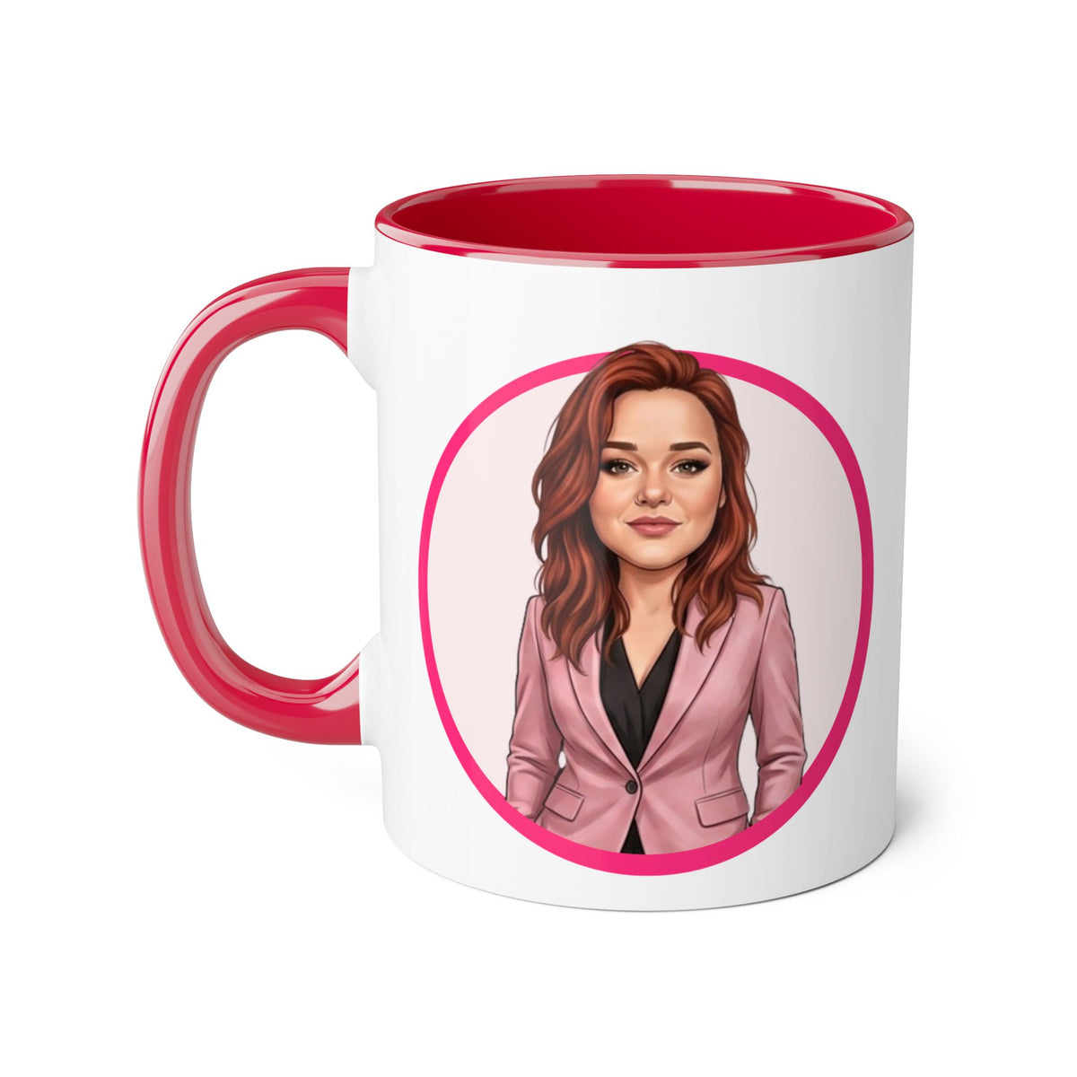 Heather T Caricature Portrait Accent Mug — Search Perfect Caricature Christmas