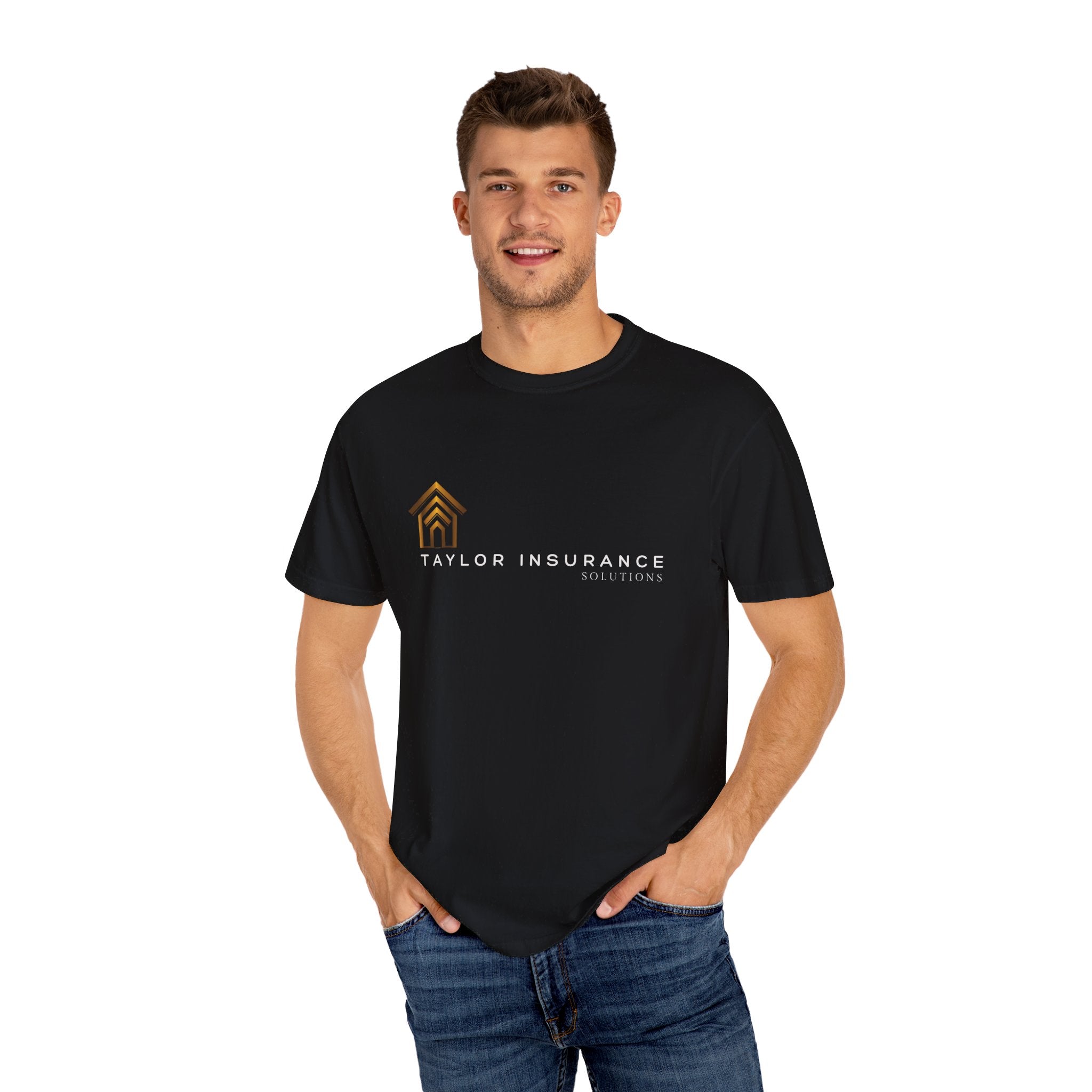 Unisex Garment-Dyed T-shirt White Logo - Monette Taylor