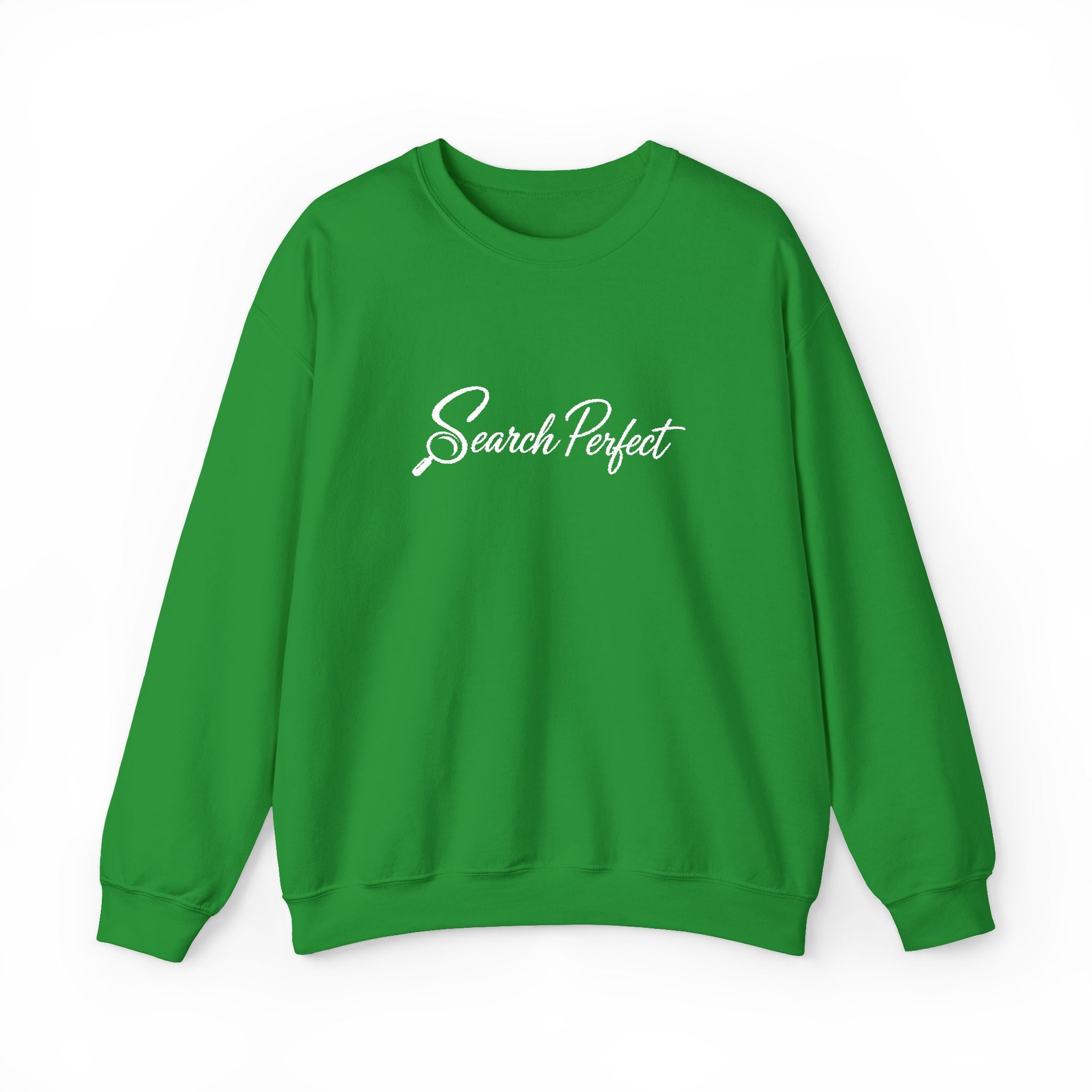 Crewneck Sweatshirt - Search Perfect White Logo Casual Pullover