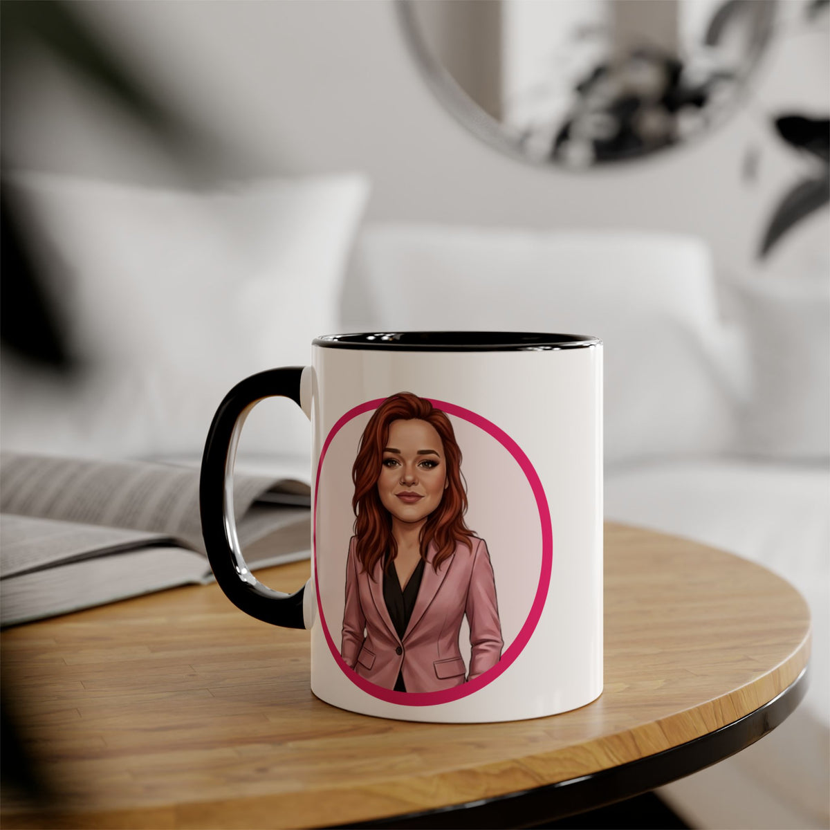 Heather T Caricature Portrait Accent Mug — Search Perfect Caricature Christmas