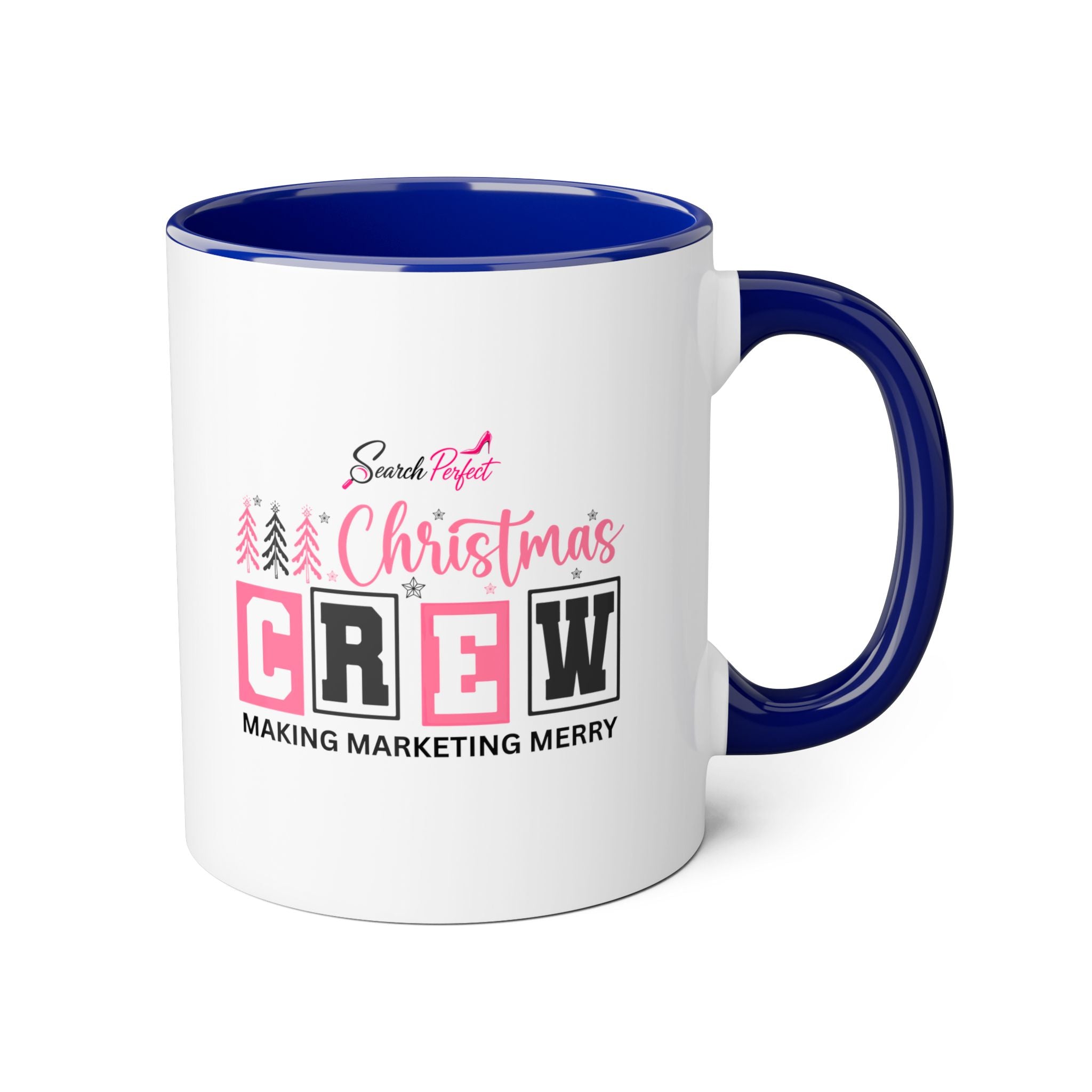 Pink Caricature Portrait Accent Mug — Search Perfect Caricature Christmas