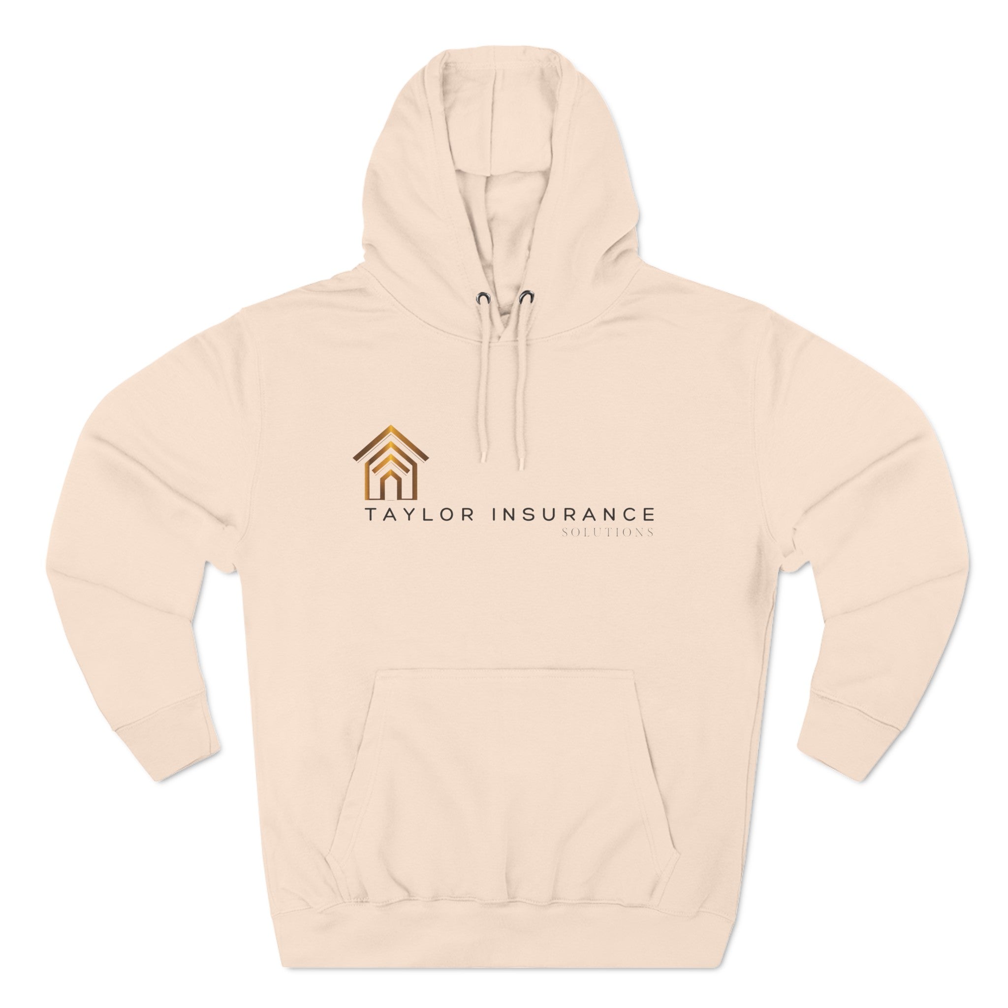 Three-Panel Fleece Hoodie Black Logo  -  Monette Taylor