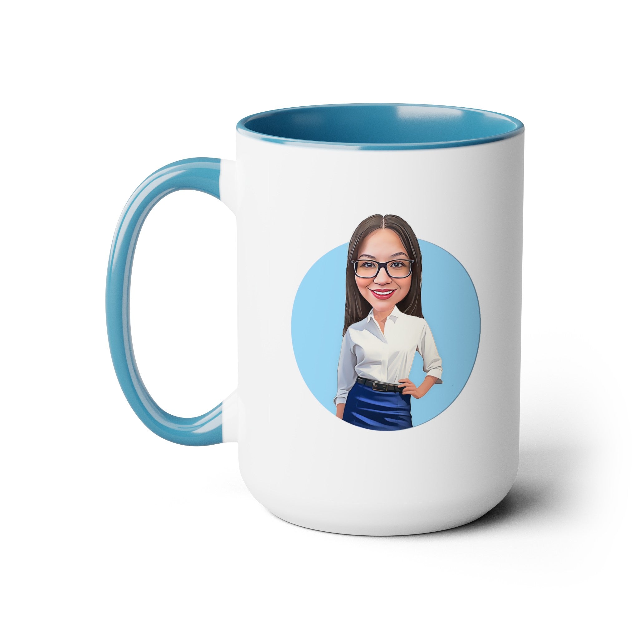 Kevin Purdy Agency  Caricature Two-Tone Coffee Mugs, 15oz - Bridigina
