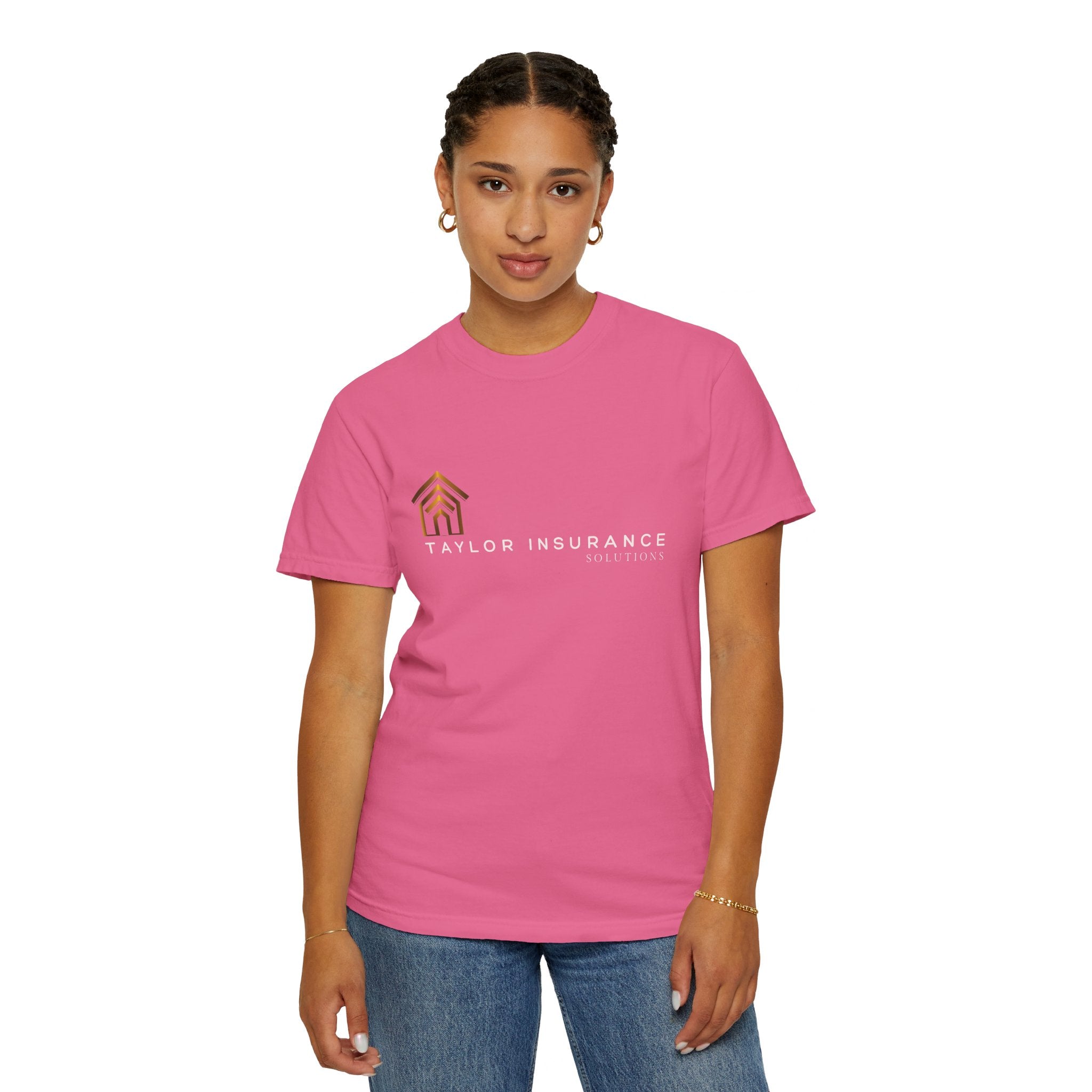 Unisex Garment-Dyed T-shirt White Logo - Monette Taylor