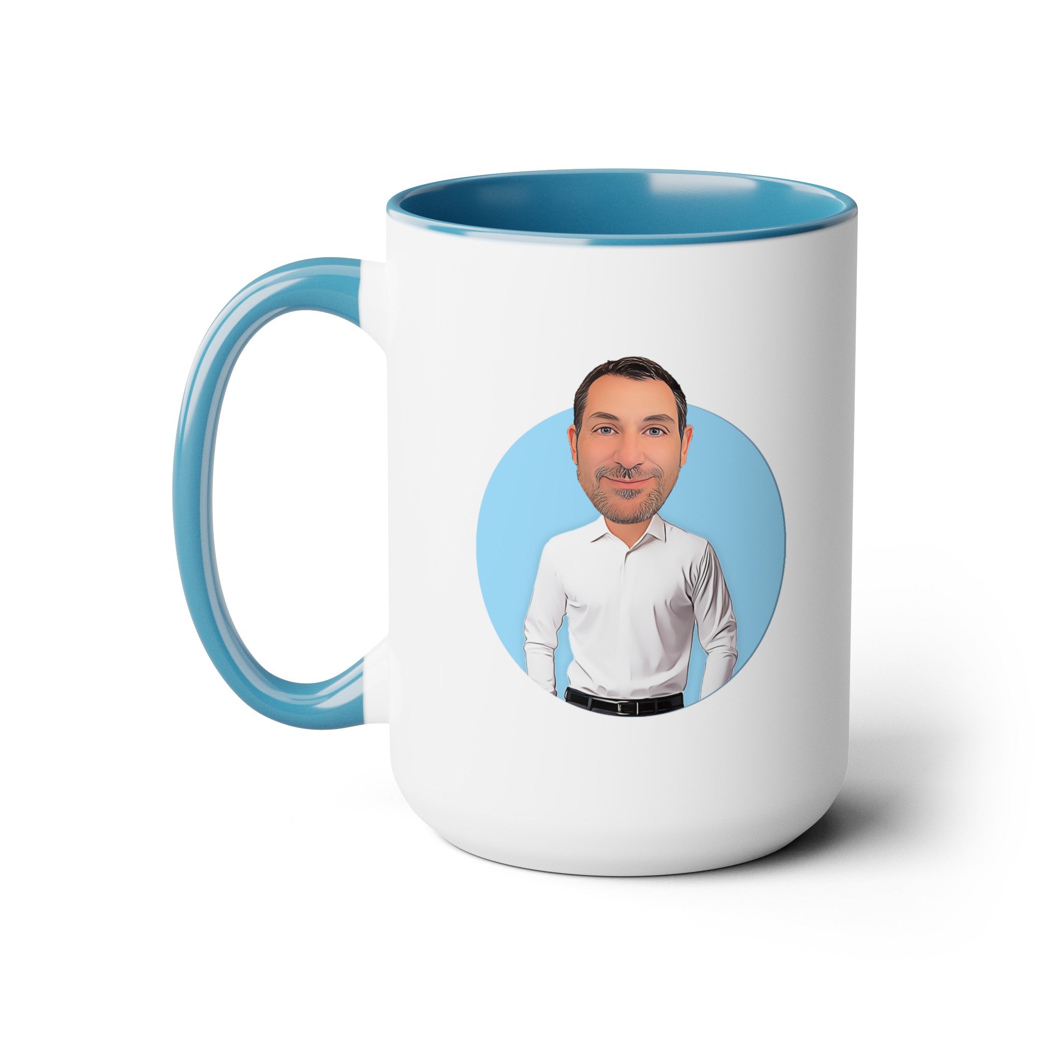 Kevin Purdy Agency  Caricature Two-Tone Coffee Mugs, 15oz - Patrick