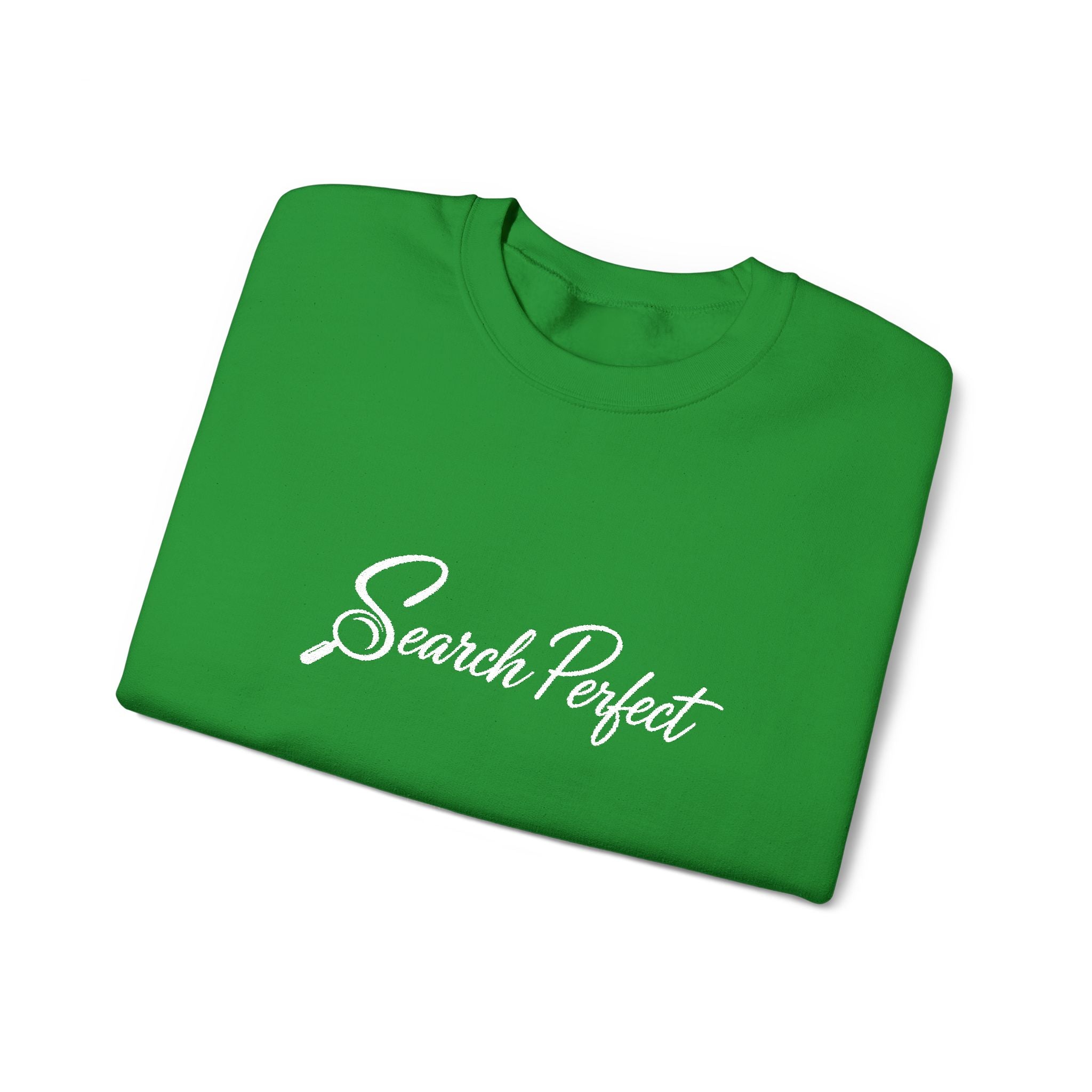 Crewneck Sweatshirt - Search Perfect White Logo Casual Pullover