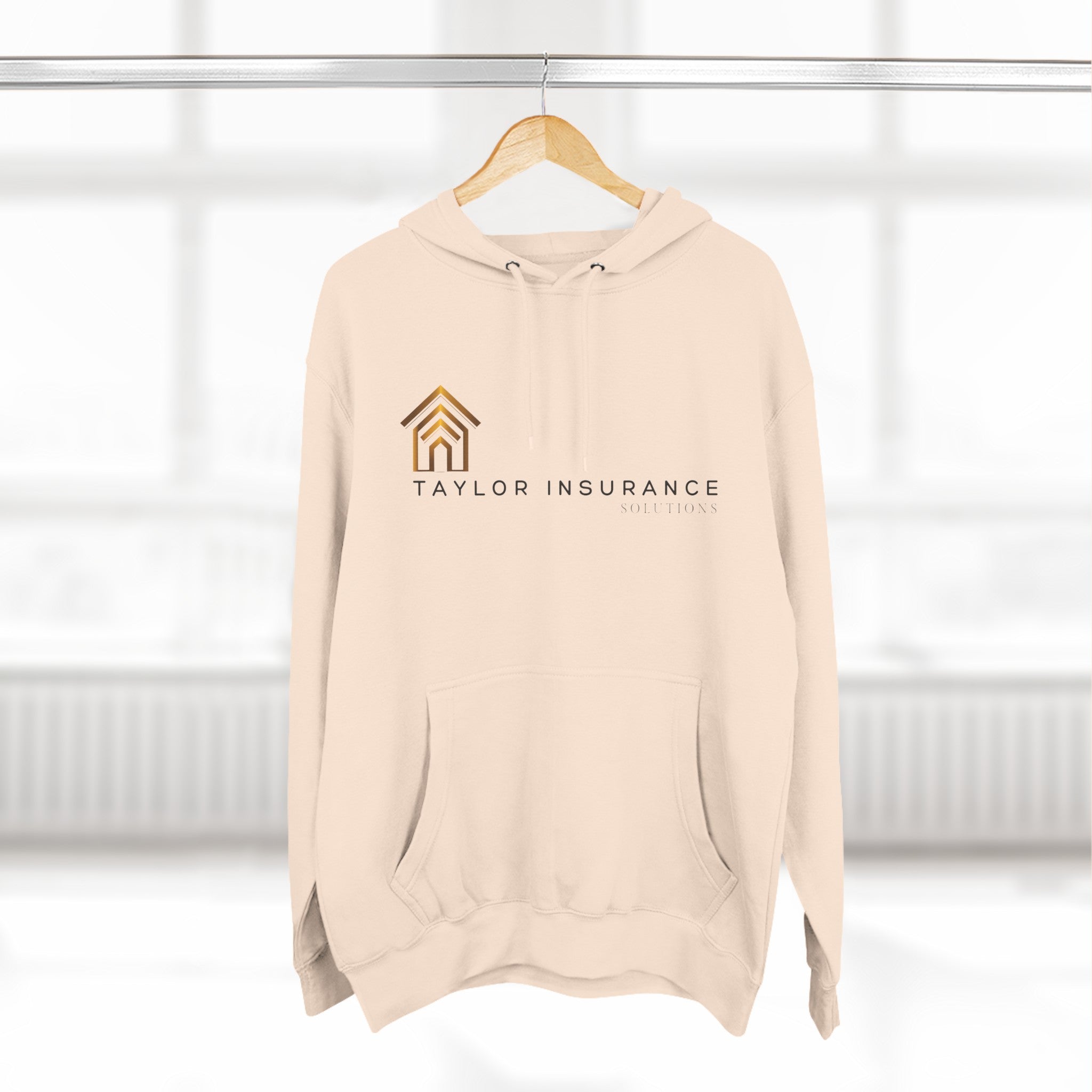 Three-Panel Fleece Hoodie Black Logo  -  Monette Taylor