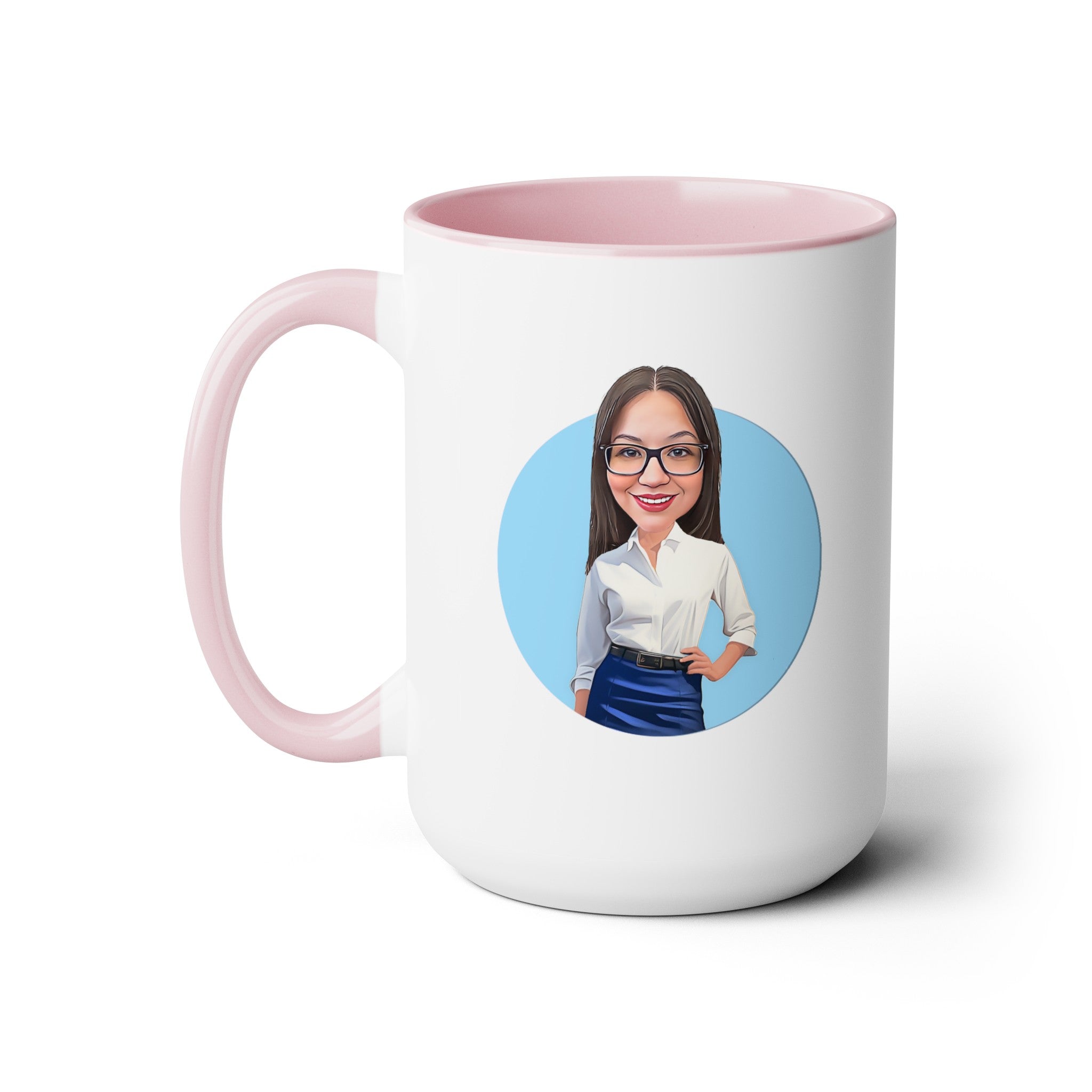 Kevin Purdy Agency  Caricature Two-Tone Coffee Mugs, 15oz - Bridigina