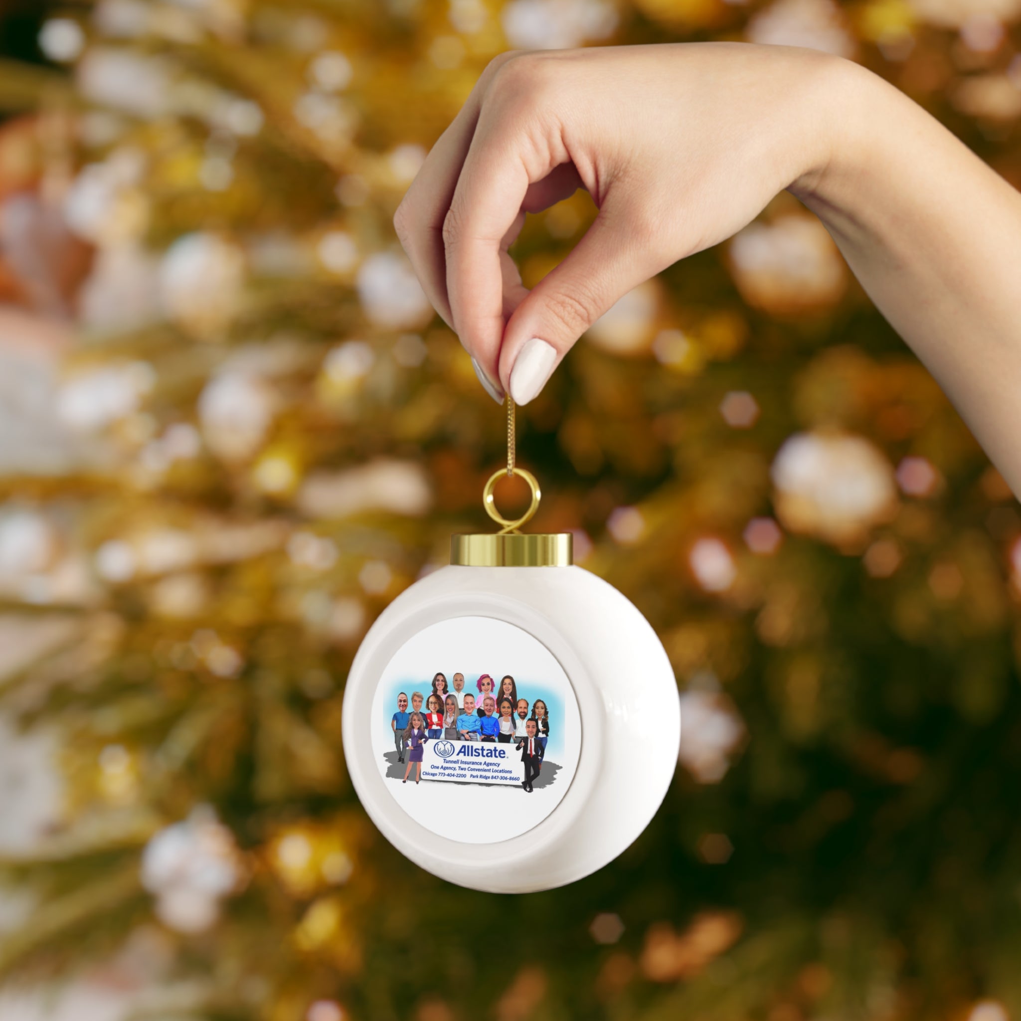 John Tunnell Agency  Christmas Ball Ornament - Team Photo
