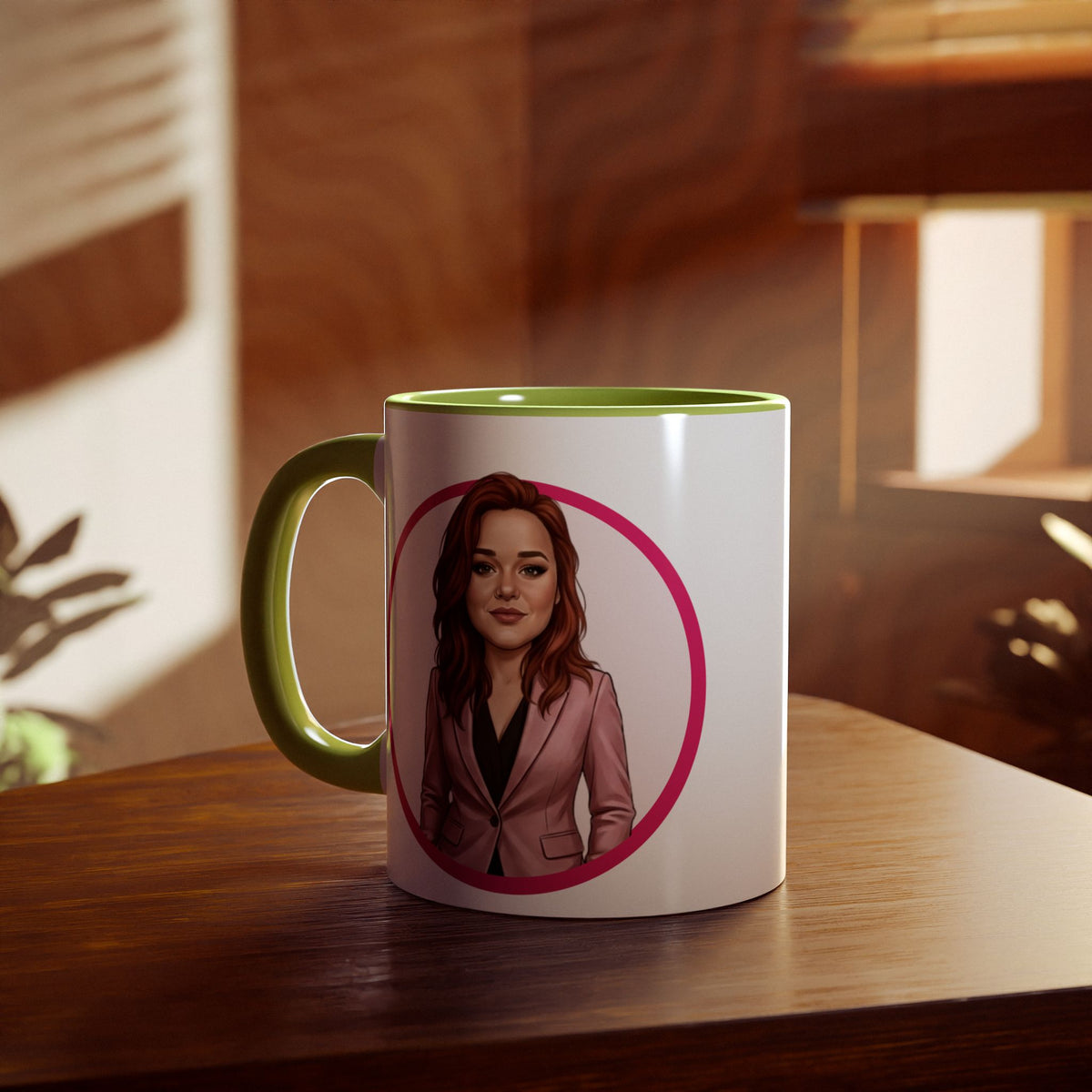 Heather T Caricature Portrait Accent Mug — Search Perfect Caricature Christmas