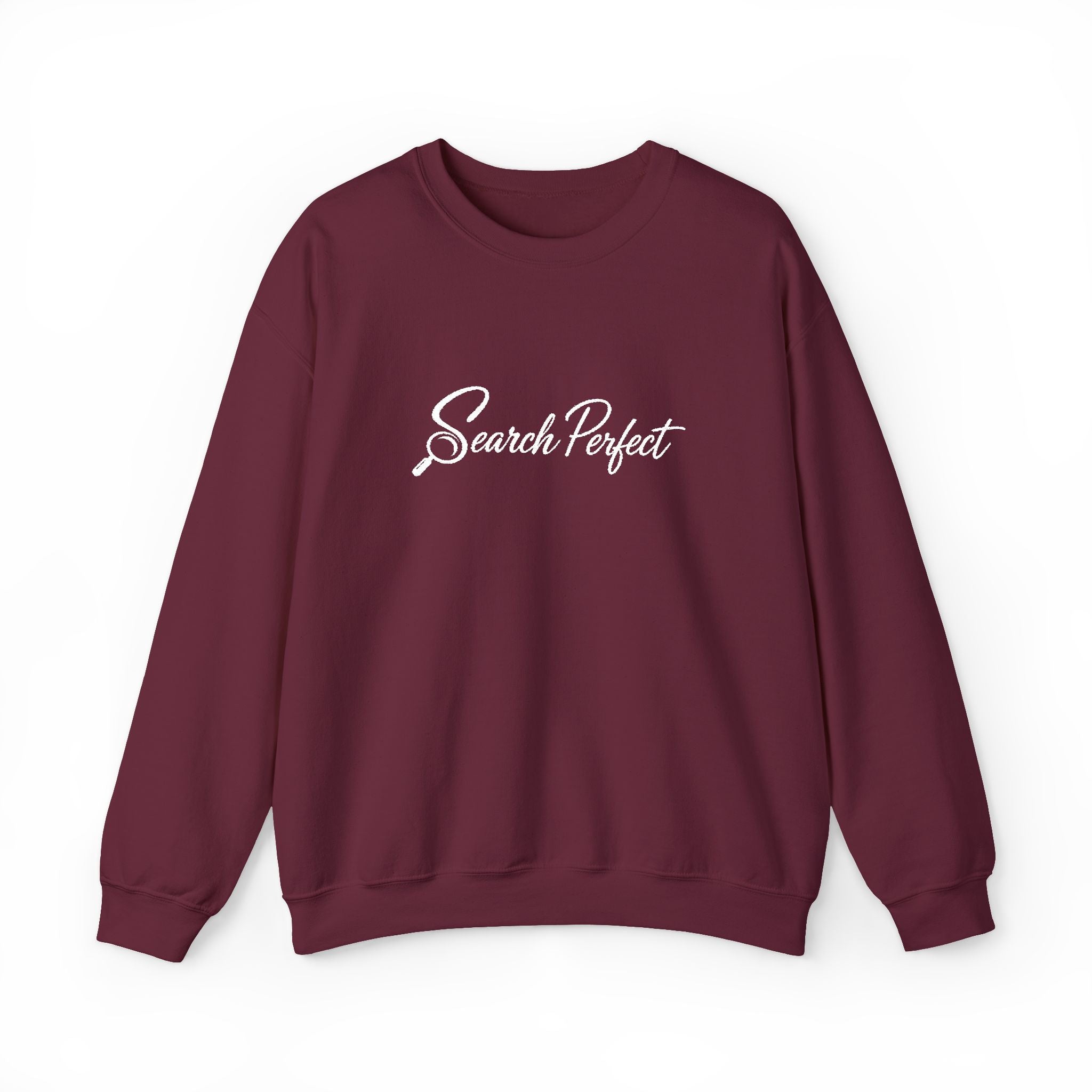 Crewneck Sweatshirt - Search Perfect White Logo Casual Pullover