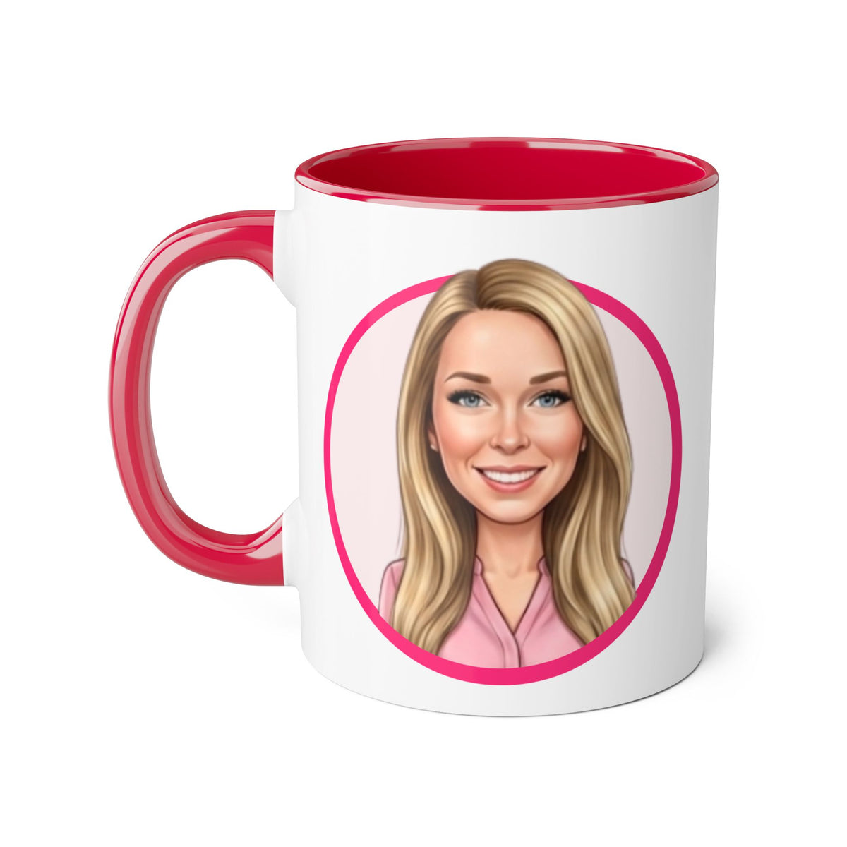 Cyndy Caricature Portrait Accent Mug — Search Perfect Caricature Christmas