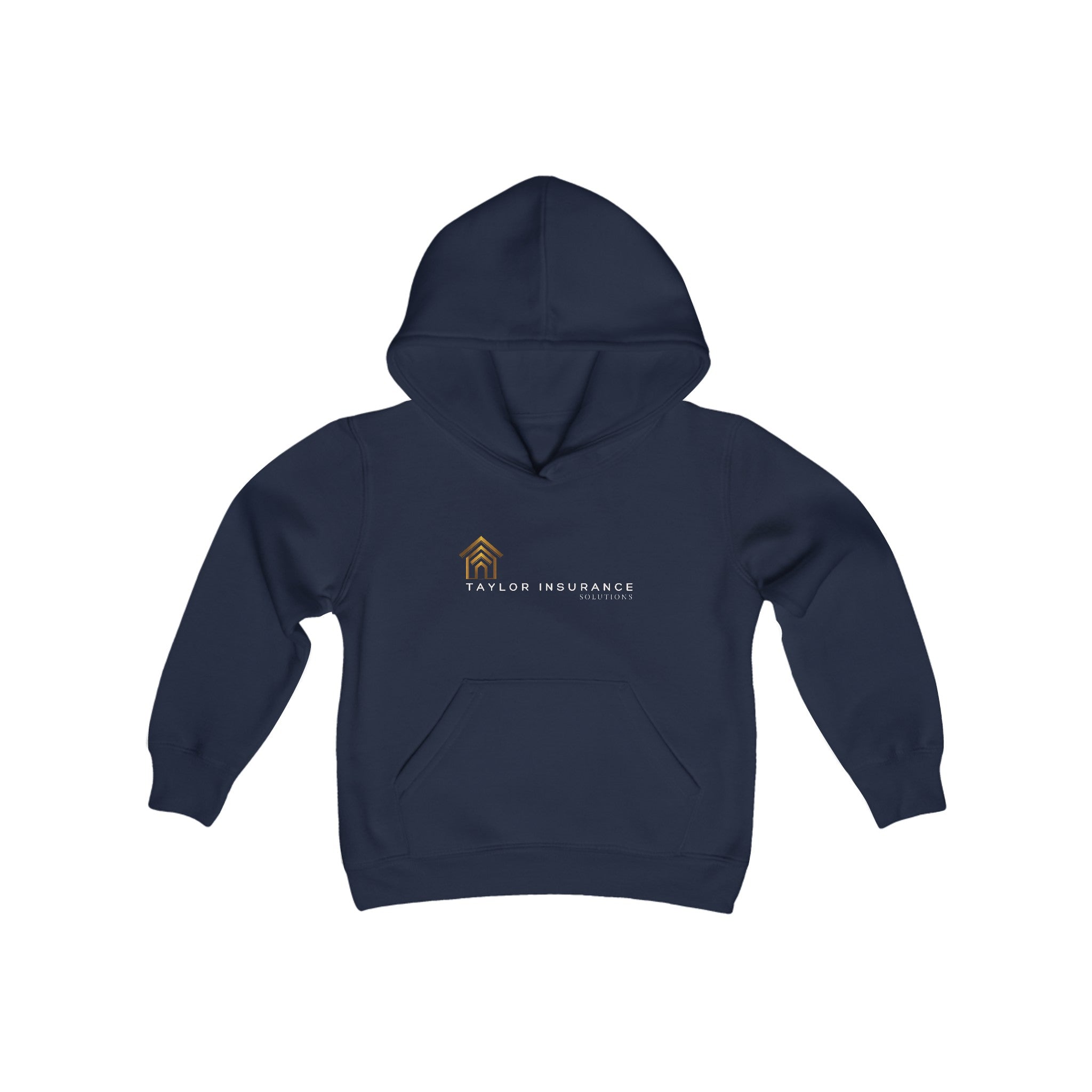 Youth Heavy Blend Hooded Sweatshirt White Logo - Monette Taylor