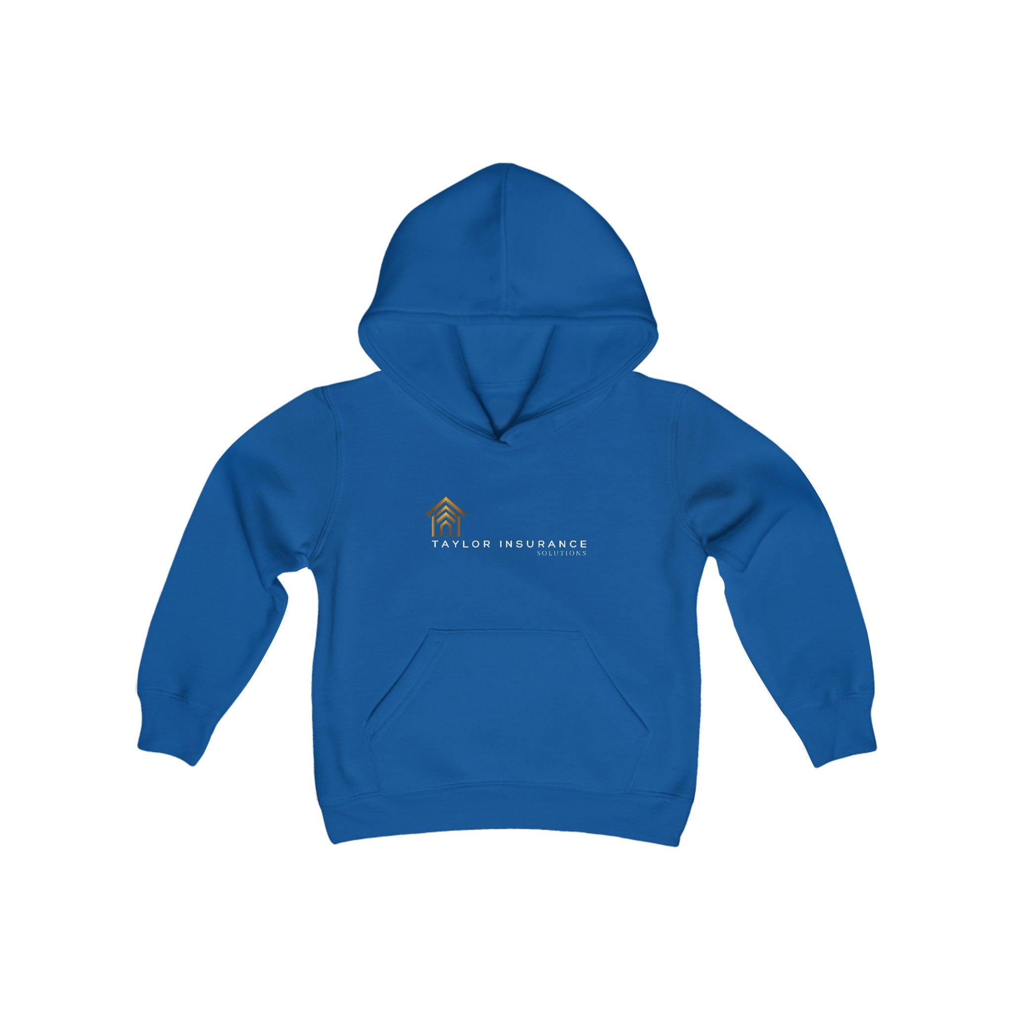 Youth Heavy Blend Hooded Sweatshirt White Logo - Monette Taylor