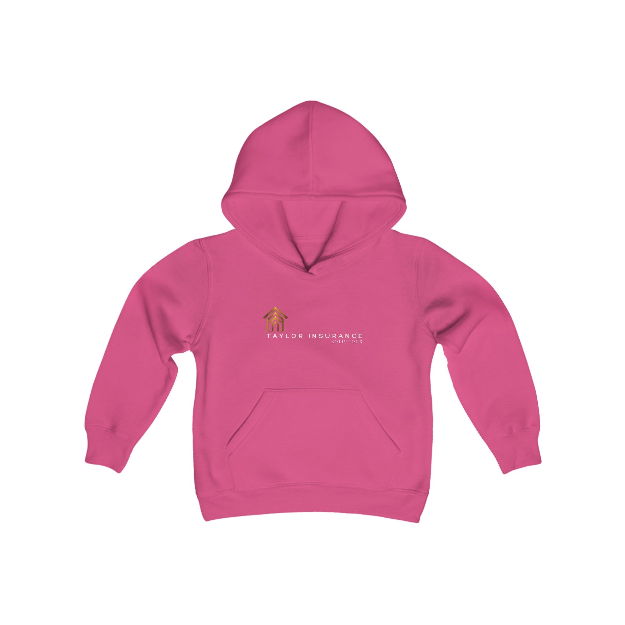 Youth Heavy Blend Hooded Sweatshirt White Logo - Monette Taylor