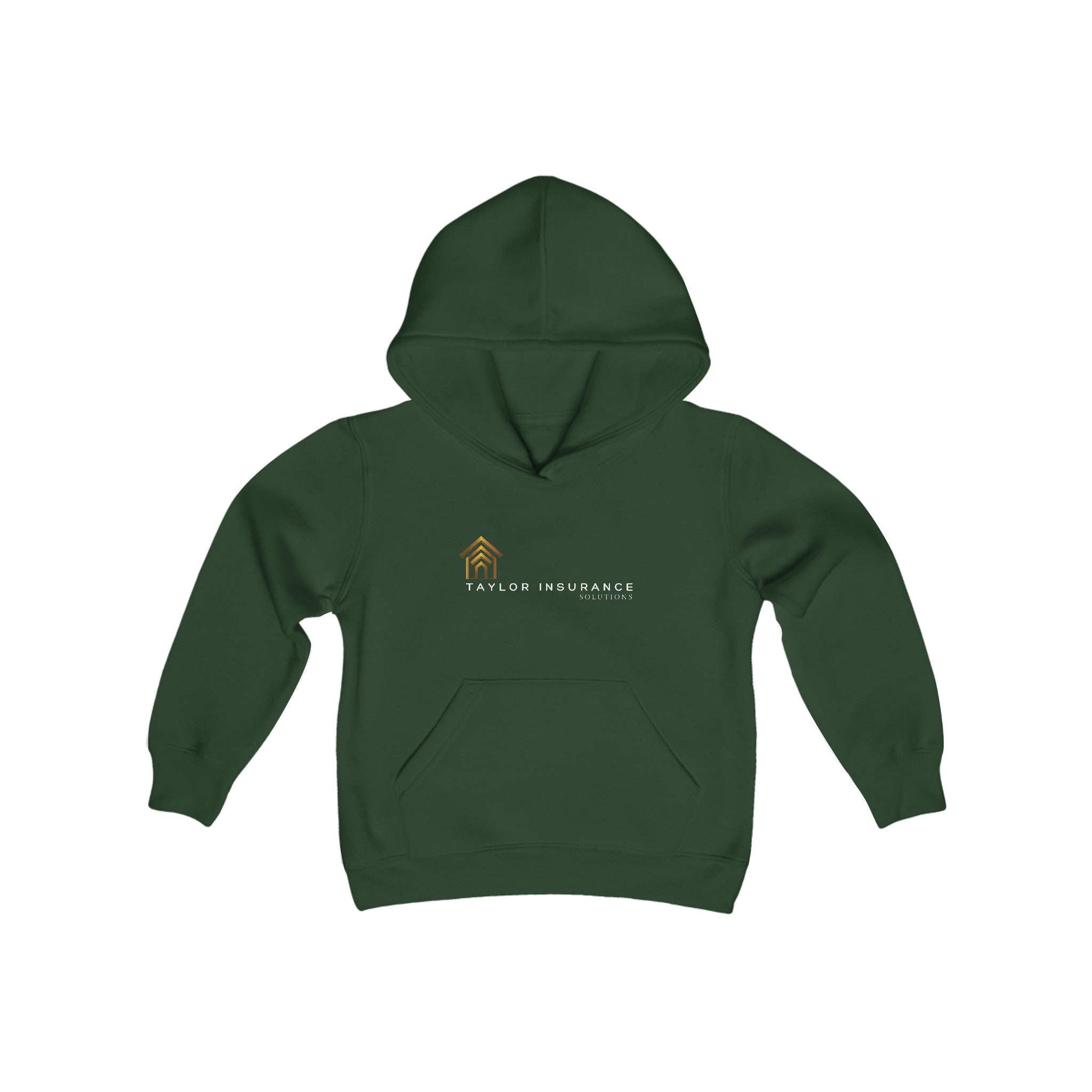 Youth Heavy Blend Hooded Sweatshirt White Logo - Monette Taylor