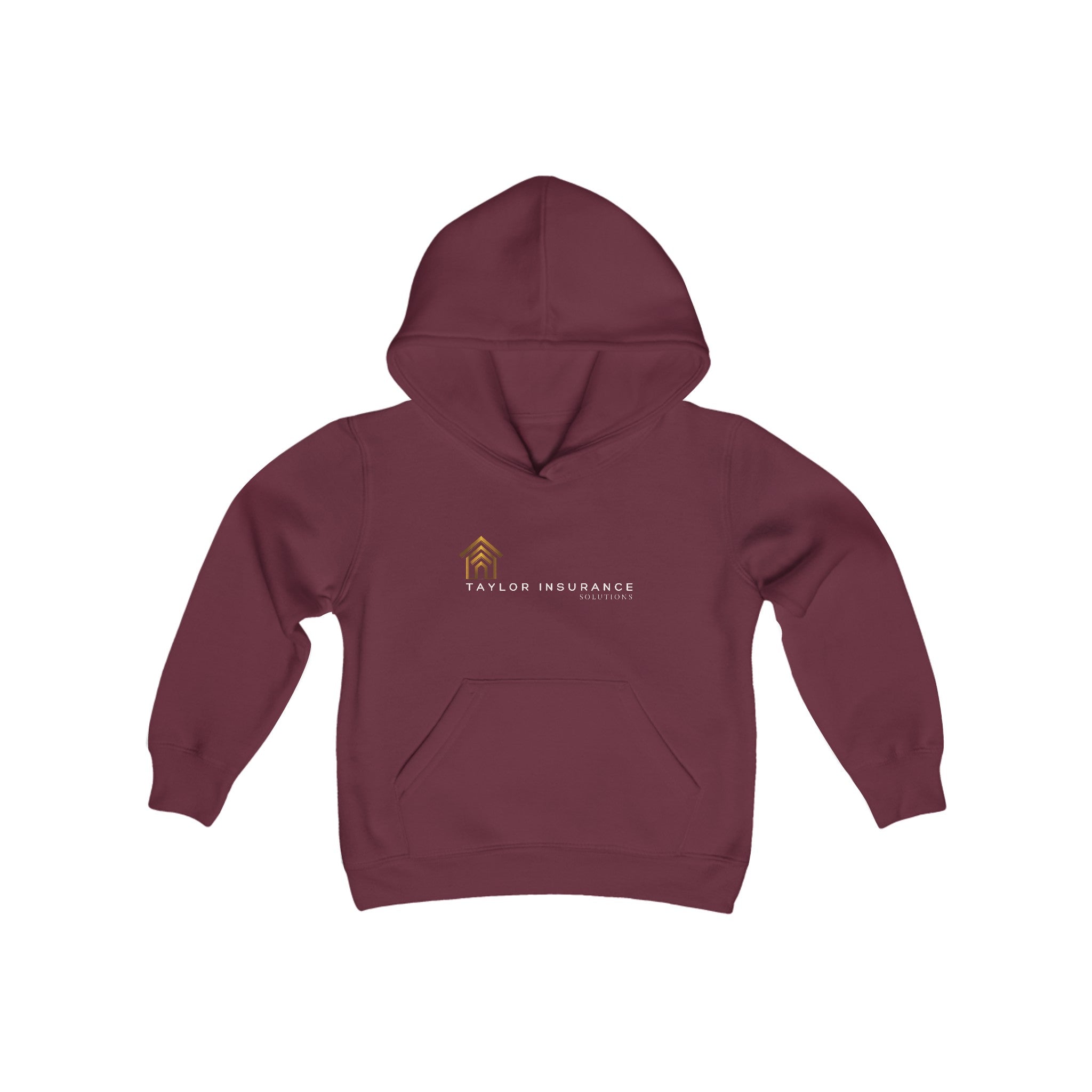 Youth Heavy Blend Hooded Sweatshirt White Logo - Monette Taylor