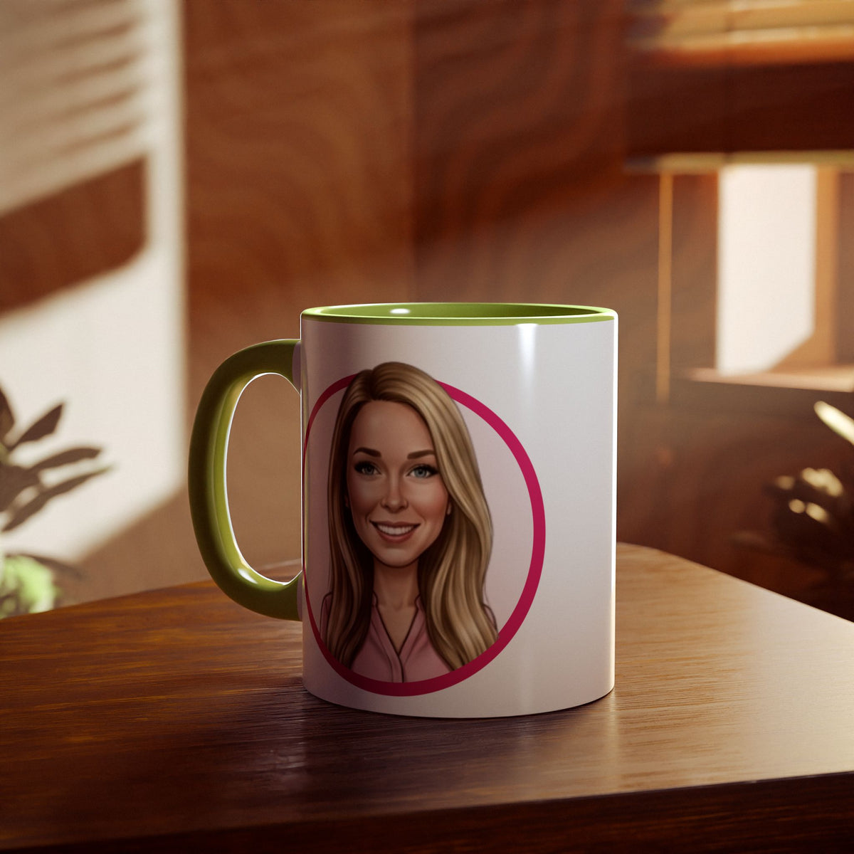 Cyndy Caricature Portrait Accent Mug — Search Perfect Caricature Christmas