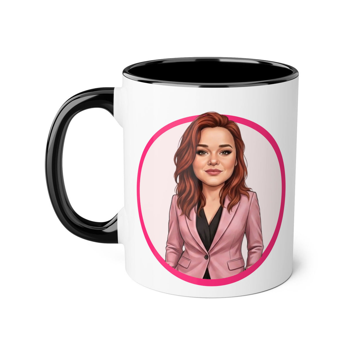 Heather T Caricature Portrait Accent Mug — Search Perfect Caricature Christmas