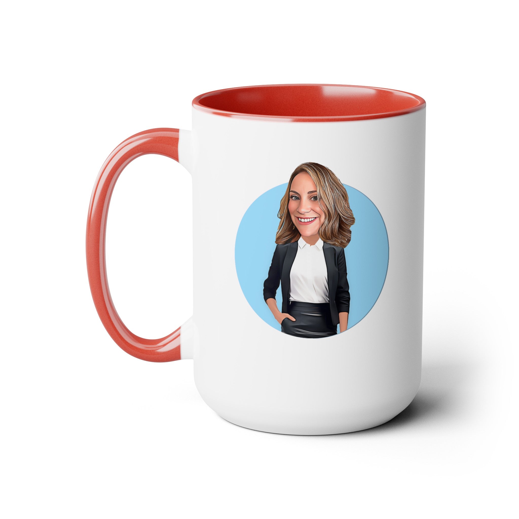 Kevin Purdy Agency  Caricature Two-Tone Coffee Mugs, 15oz - Nicole