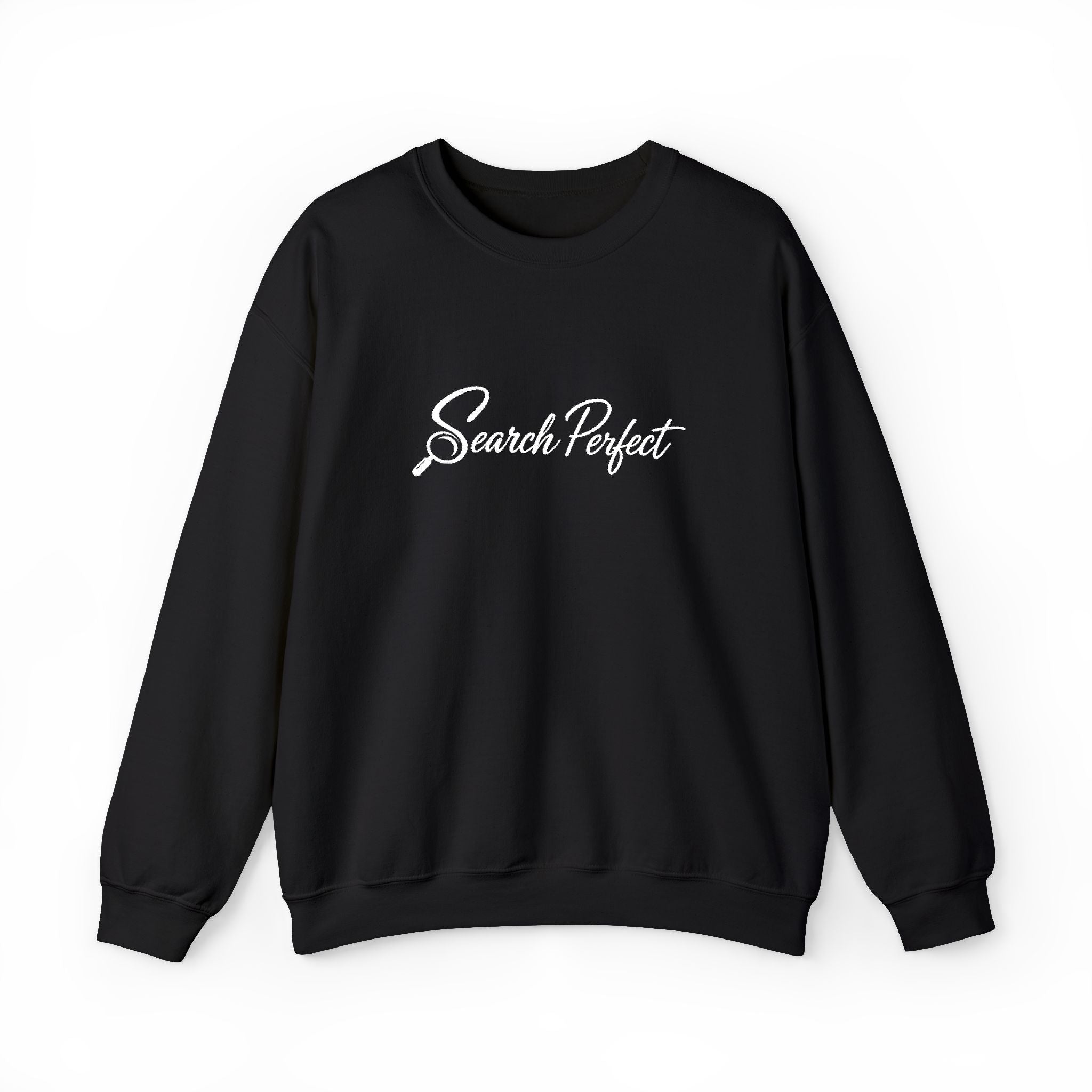 Crewneck Sweatshirt - Search Perfect White Logo Casual Pullover