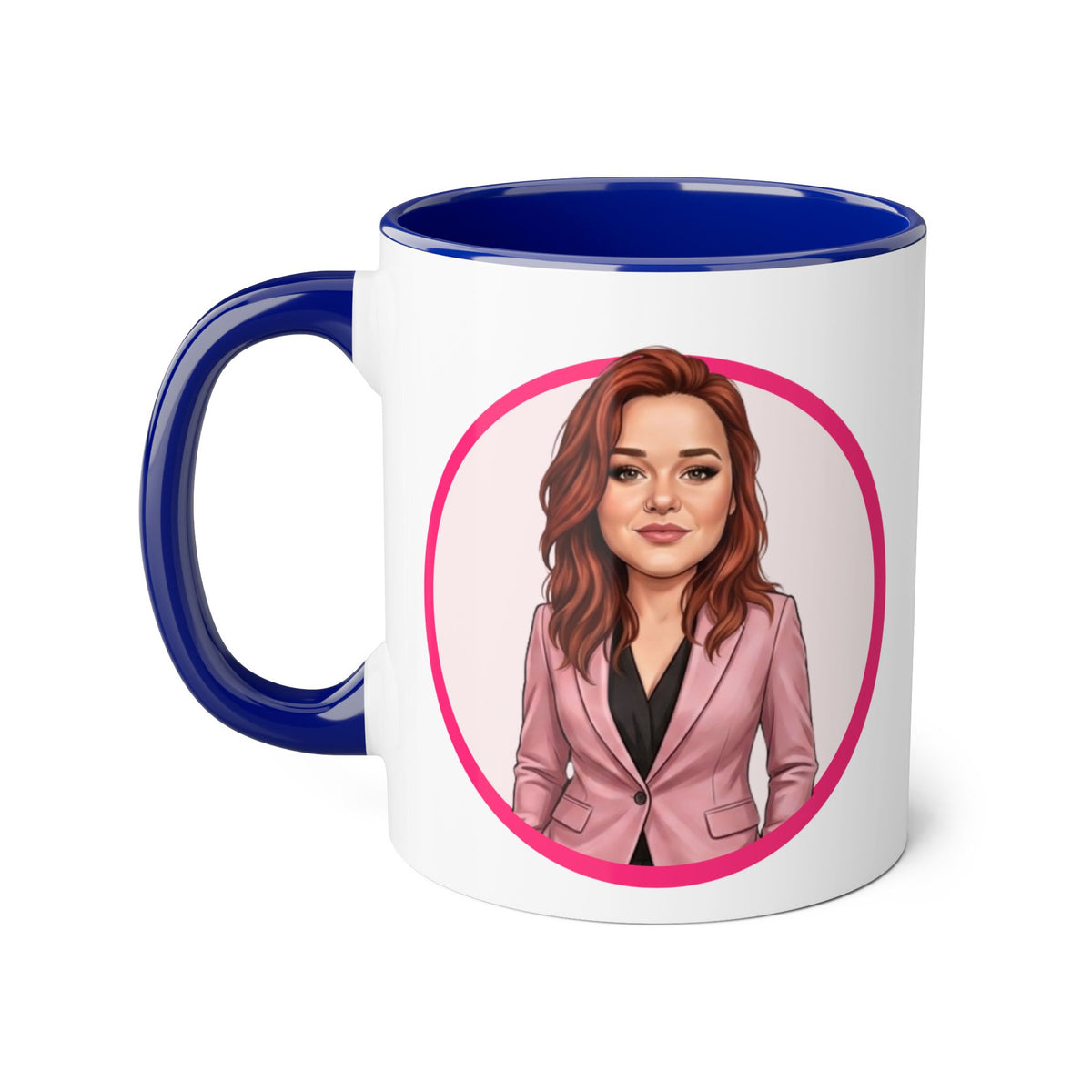 Heather T Caricature Portrait Accent Mug — Search Perfect Caricature Christmas