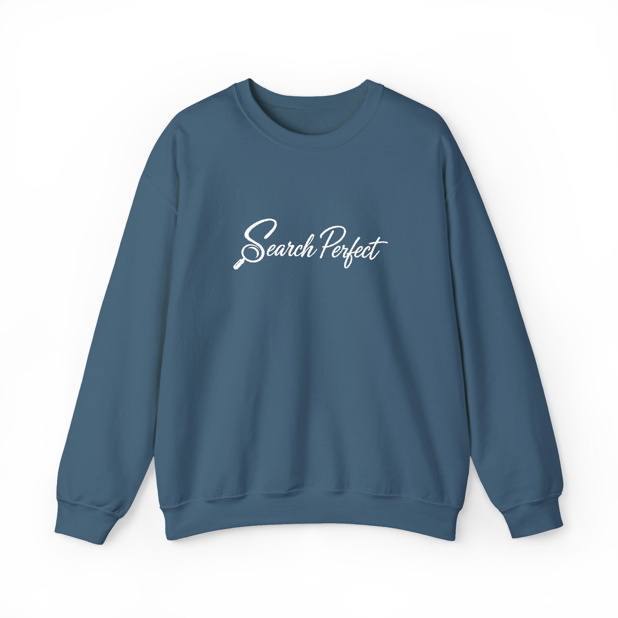 Crewneck Sweatshirt - Search Perfect White Logo Casual Pullover