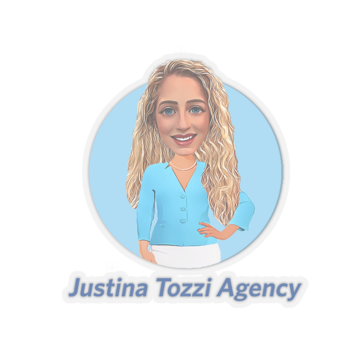 Justina Tozzi Agency Caricature Kiss-Cut Stickers - Justina
