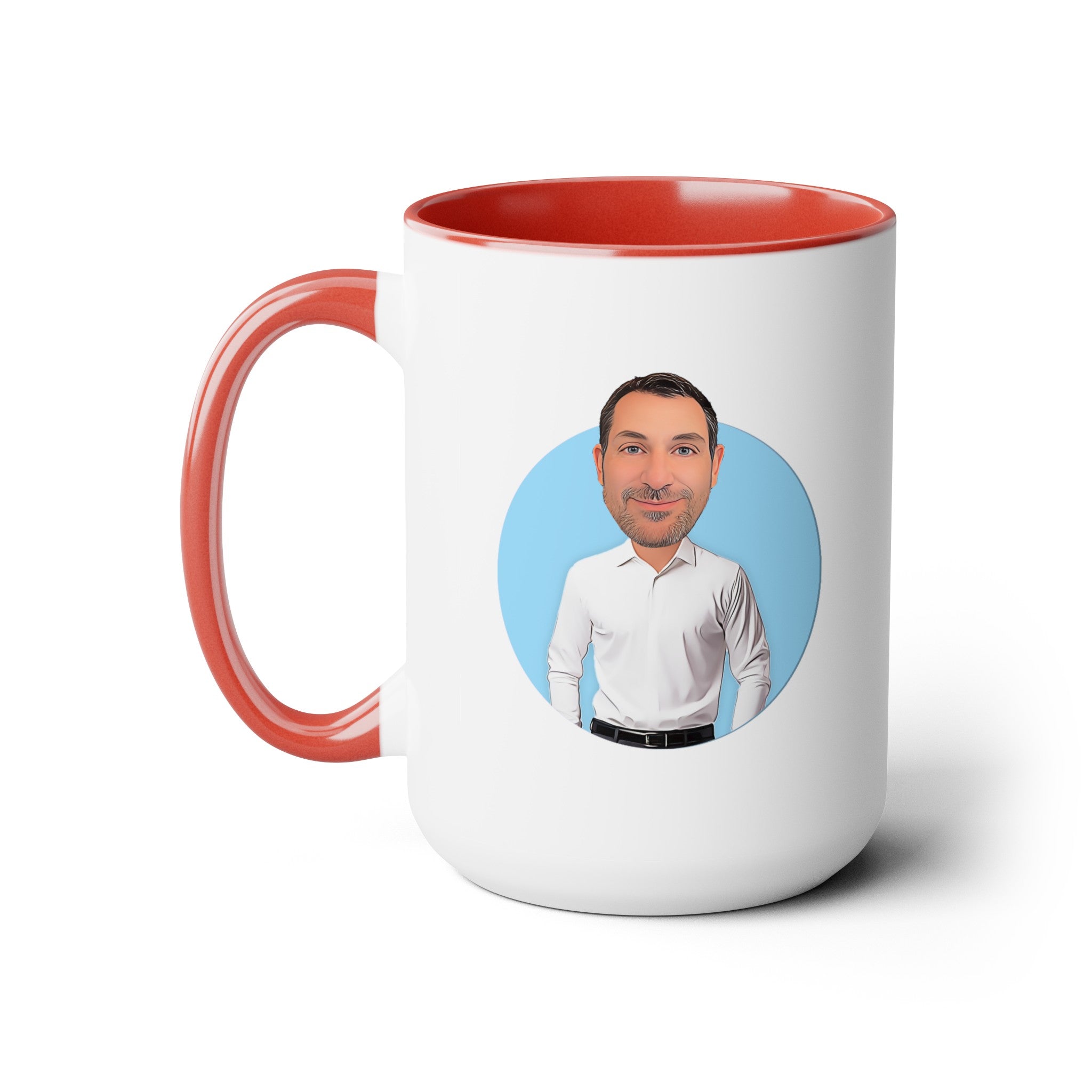 Kevin Purdy Agency  Caricature Two-Tone Coffee Mugs, 15oz - Patrick