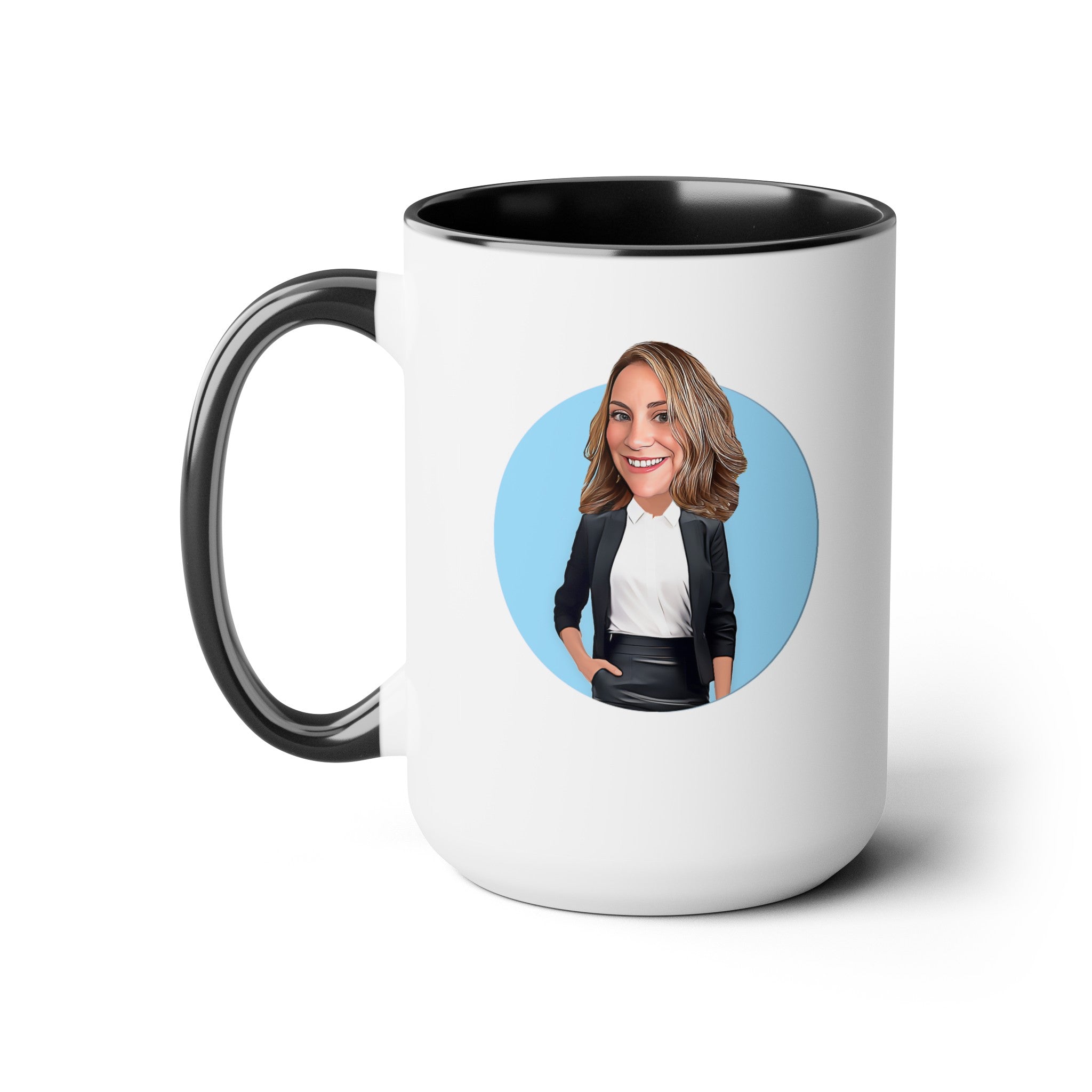 Kevin Purdy Agency  Caricature Two-Tone Coffee Mugs, 15oz - Nicole