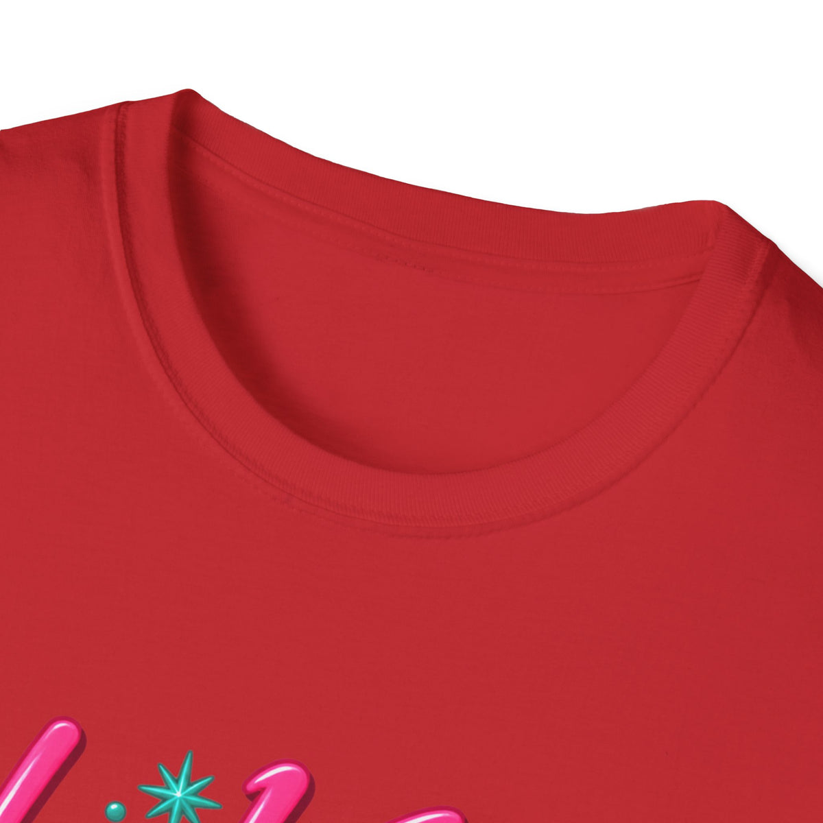 He Knows When You Are Not Covered Santa Christmas T-Shirt - Pink/Turquoise Graphic