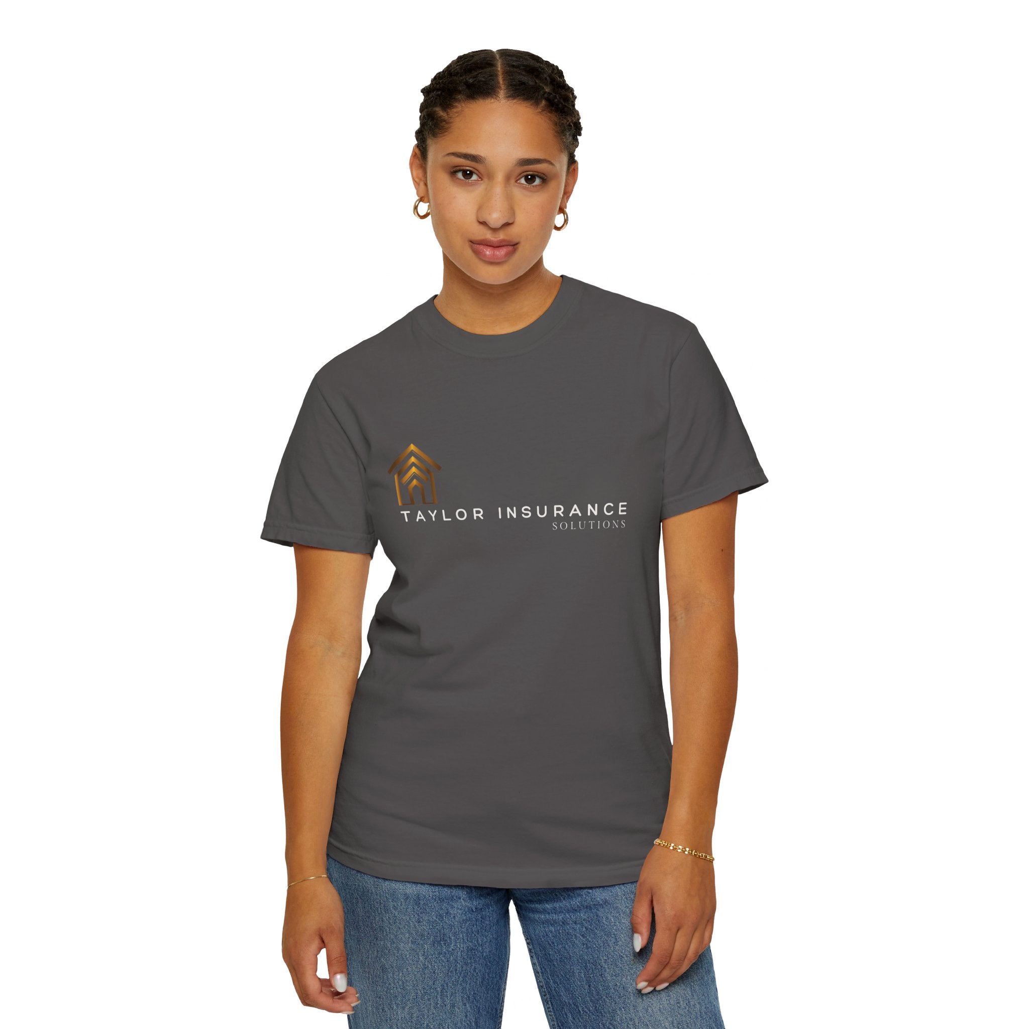 Unisex Garment-Dyed T-shirt White Logo - Monette Taylor