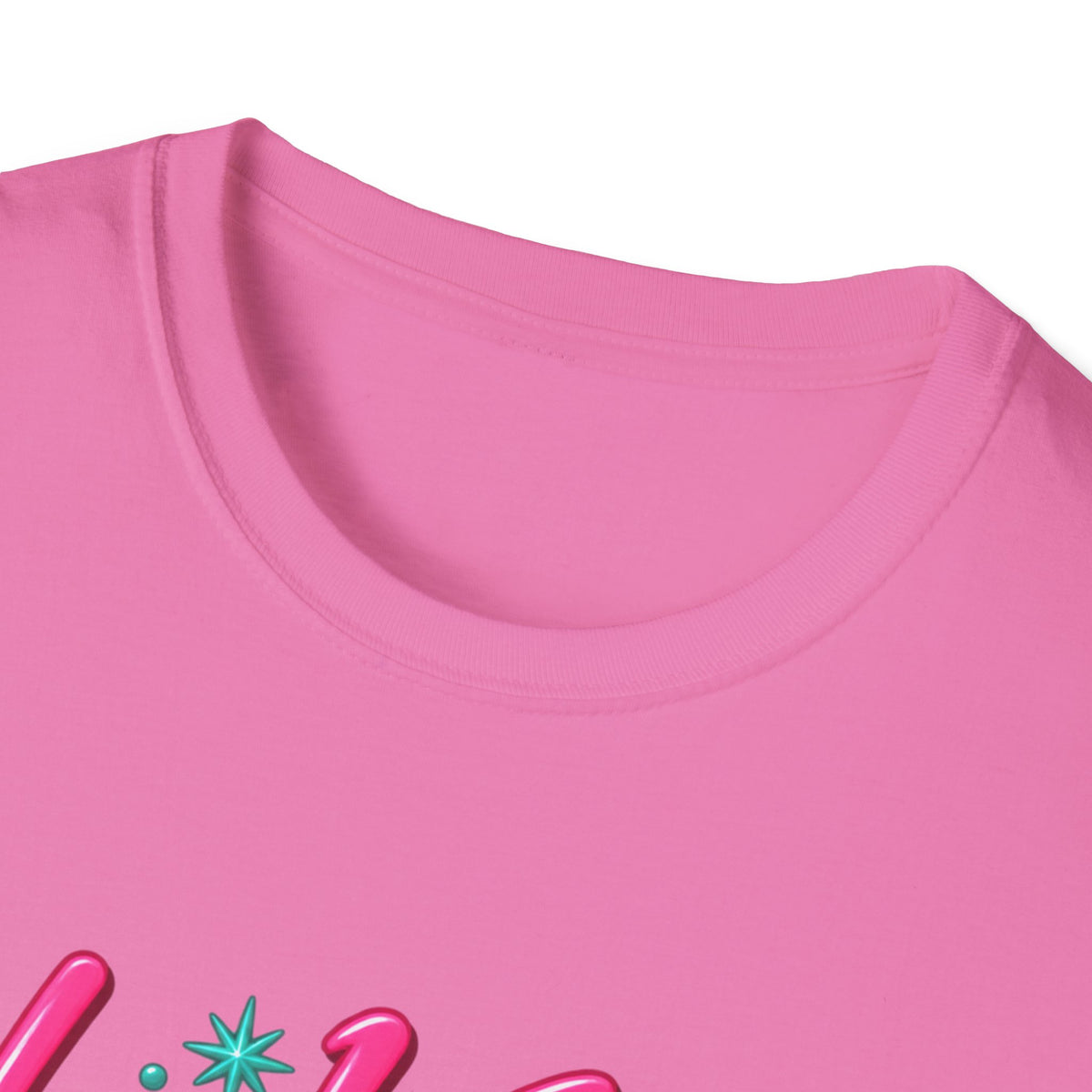 He Knows When You Are Not Covered Santa Christmas T-Shirt - Pink/Turquoise Graphic