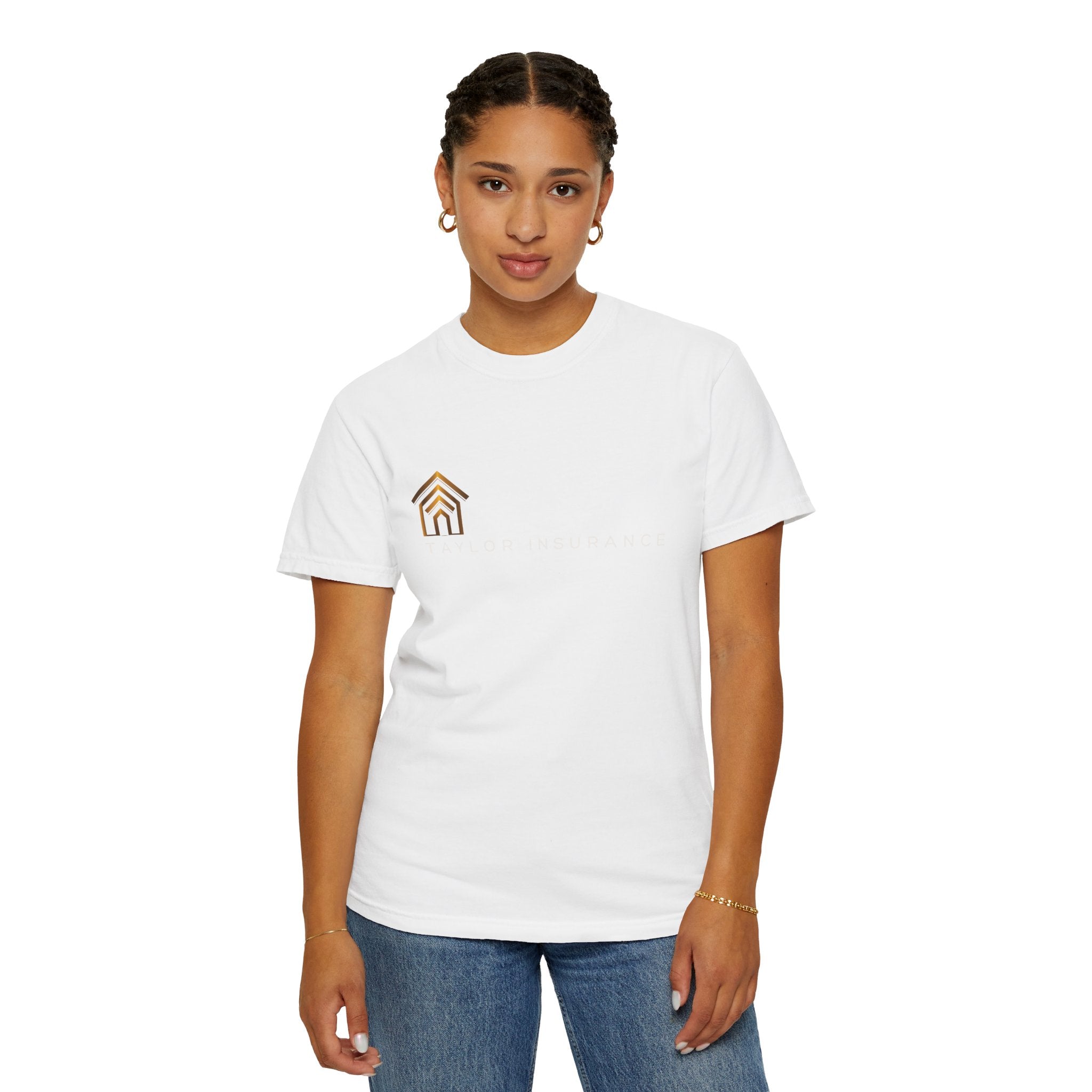 Unisex Garment-Dyed T-shirt White Logo - Monette Taylor