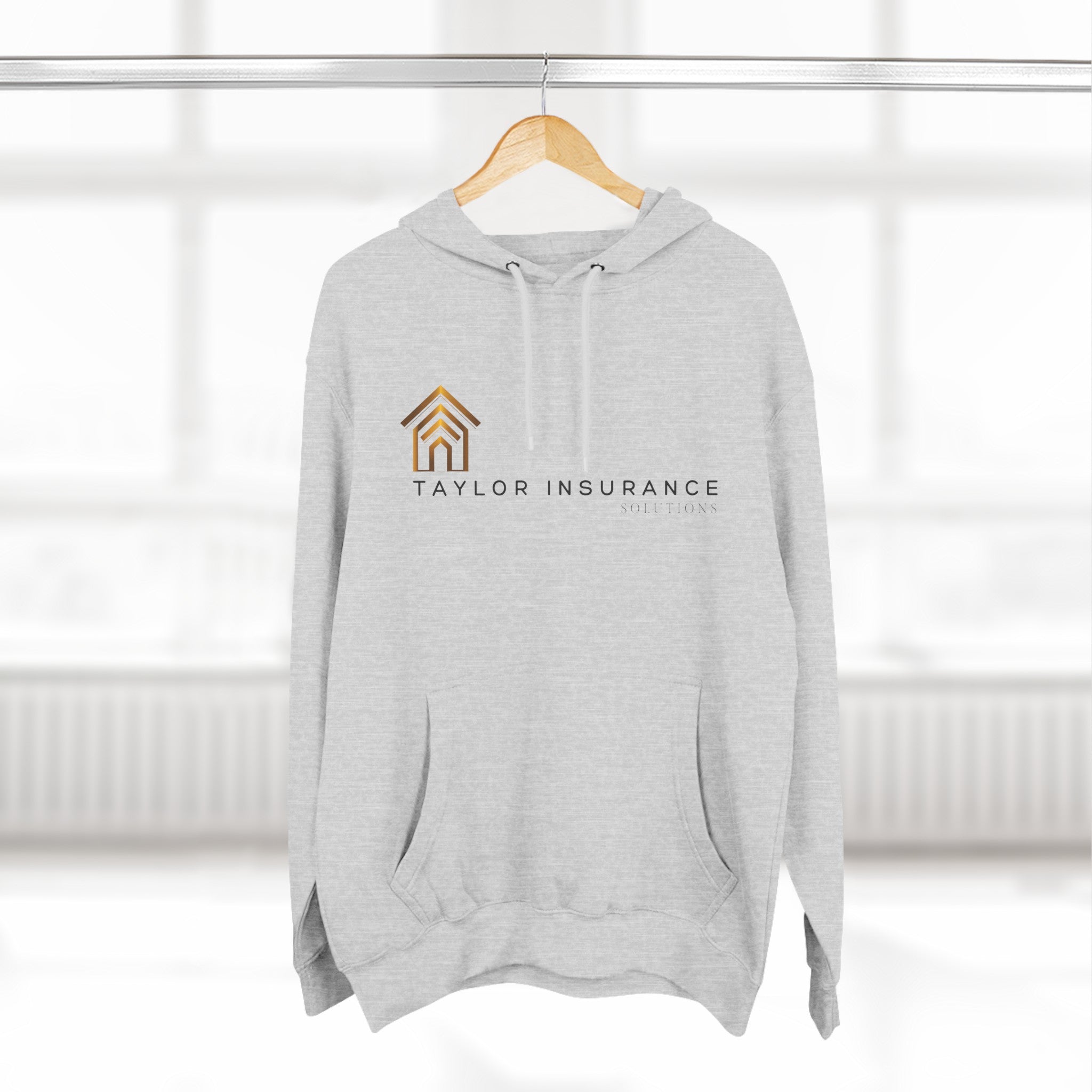 Three-Panel Fleece Hoodie Black Logo  -  Monette Taylor