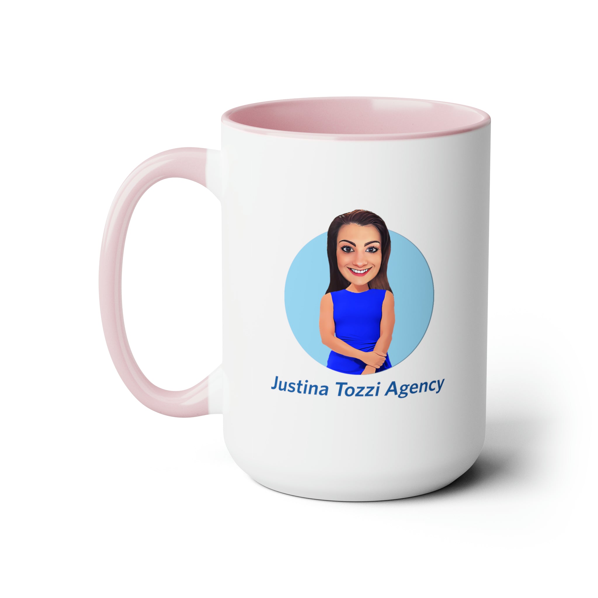 Justina Tozzi Agency Caricature Two-Tone Coffee Mugs, 15oz - Lauren