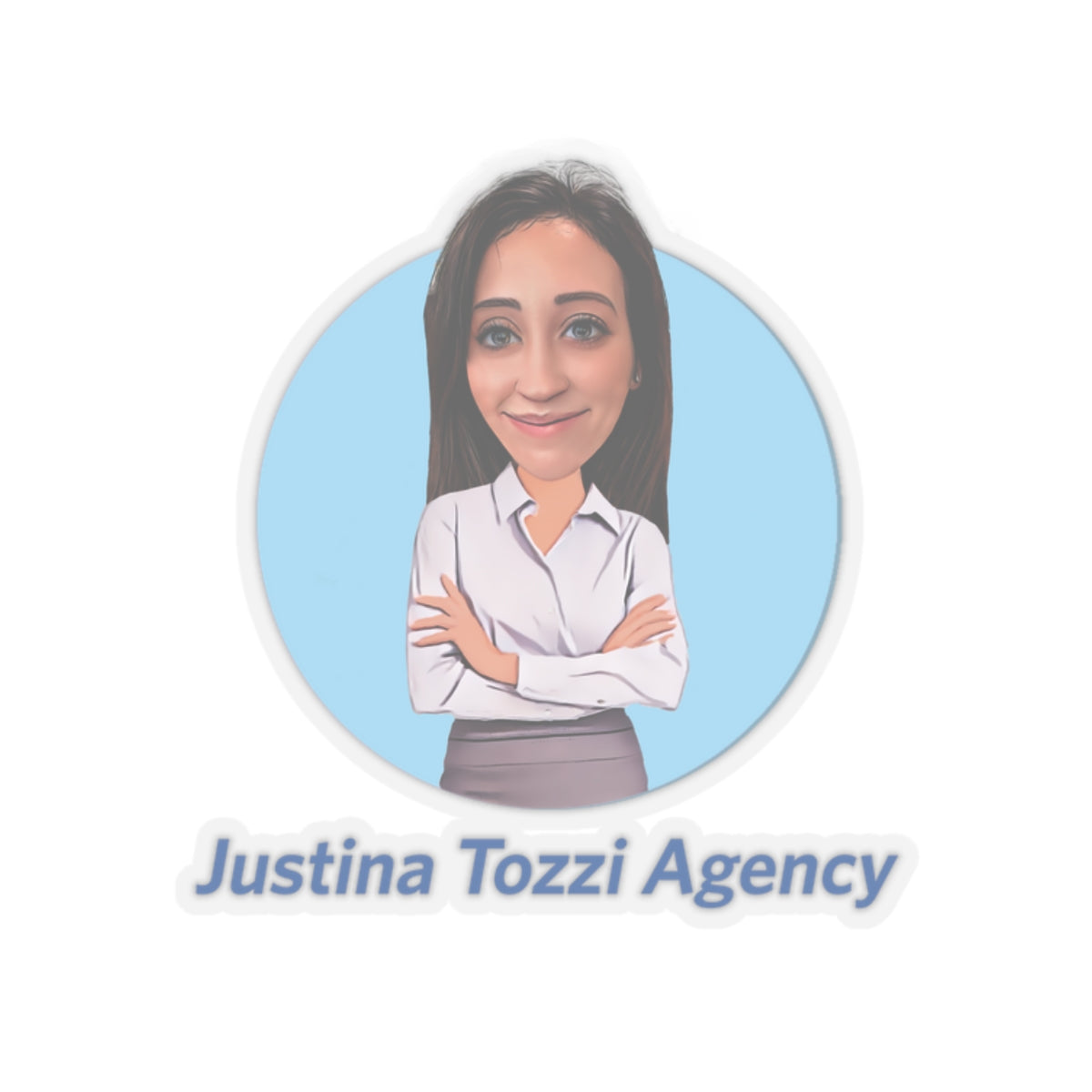 Justina Tozzi Agency Caricature Kiss-Cut Stickers - Ashley