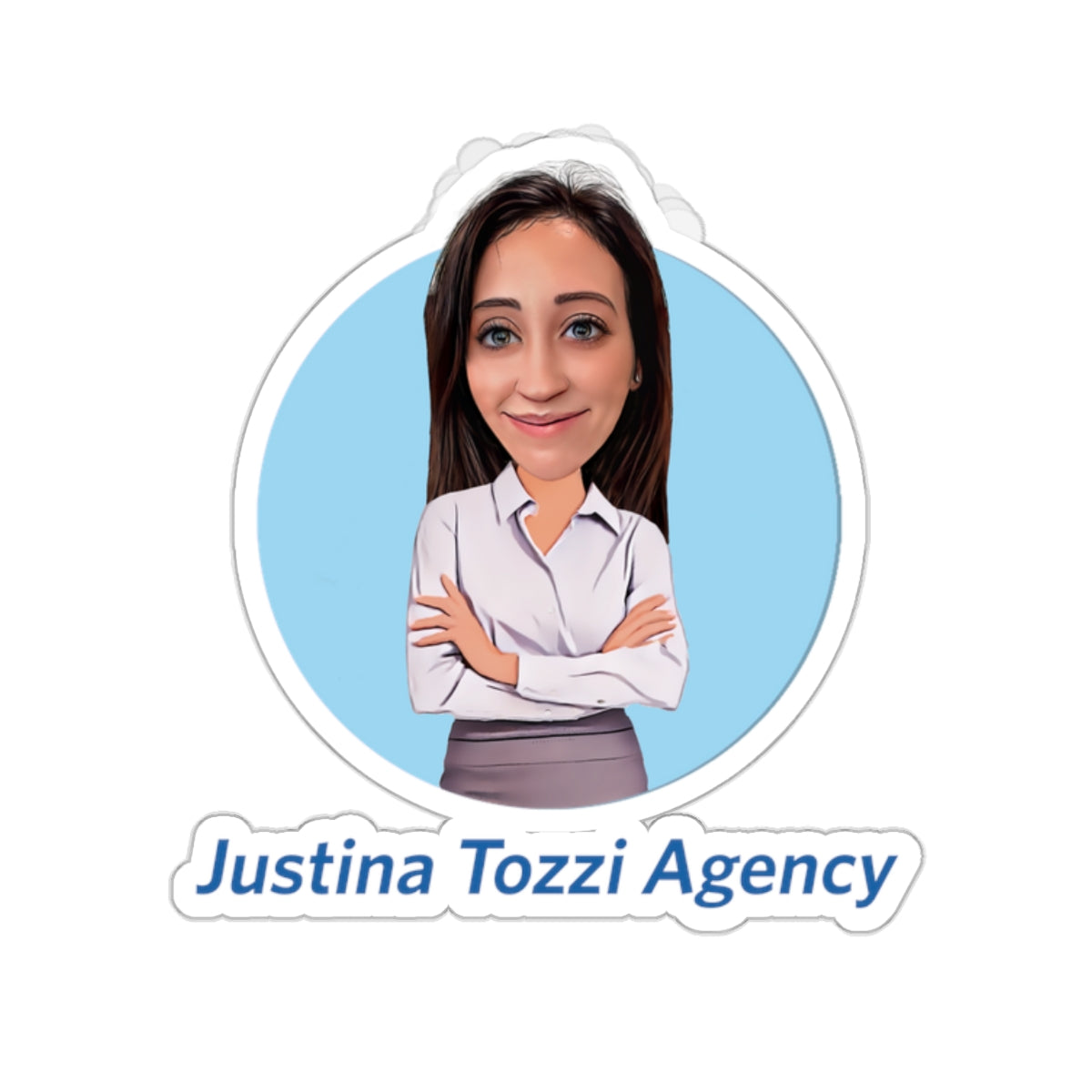 Justina Tozzi Agency Caricature Kiss-Cut Stickers - Ashley