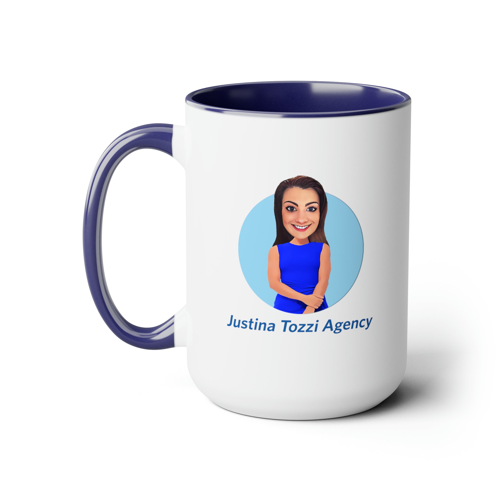 Justina Tozzi Agency Caricature Two-Tone Coffee Mugs, 15oz - Lauren