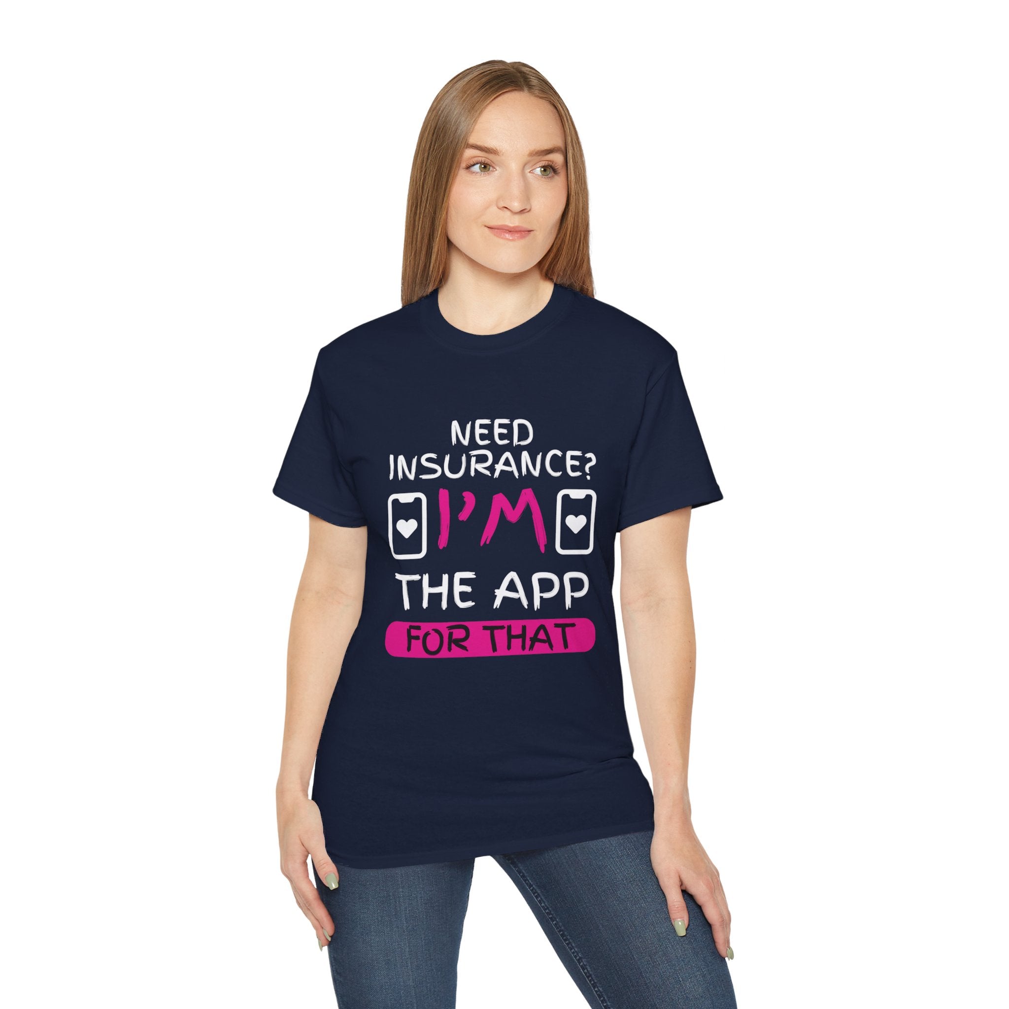 Insurance Agent Line Unisex Ultra Cotton Tee - Need Insurance, I'm the App Barbie Pink