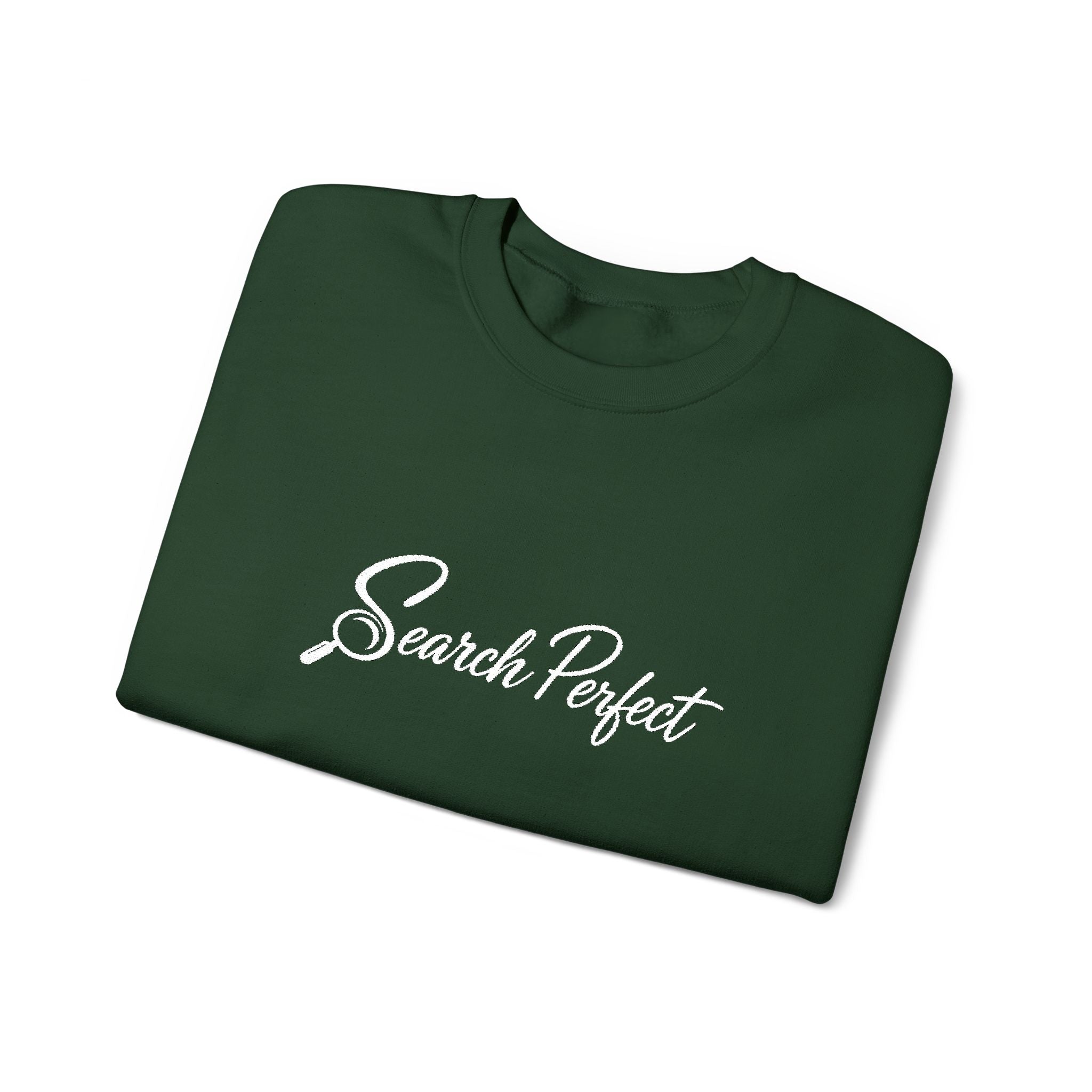 Crewneck Sweatshirt - Search Perfect White Logo Casual Pullover