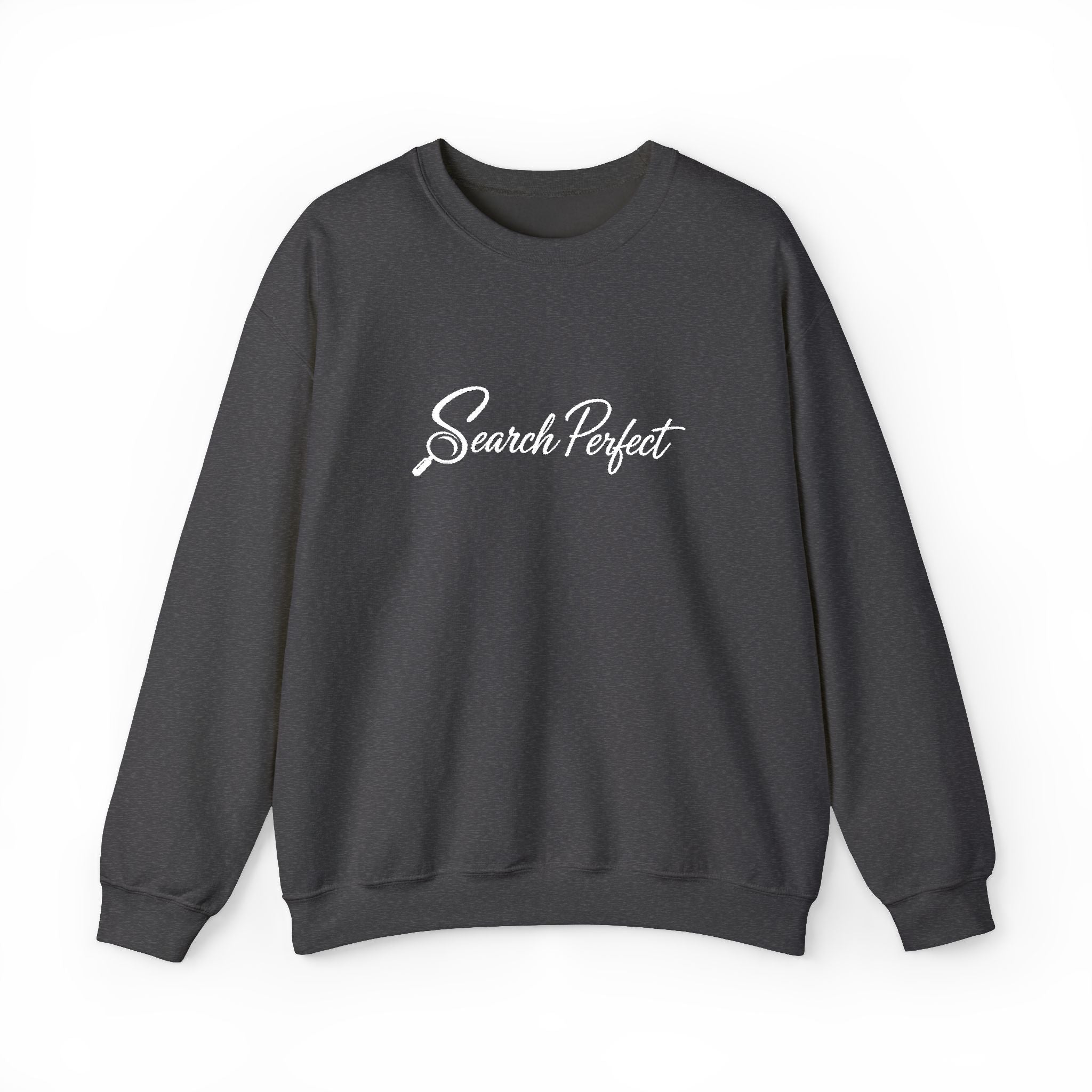 Crewneck Sweatshirt - Search Perfect White Logo Casual Pullover