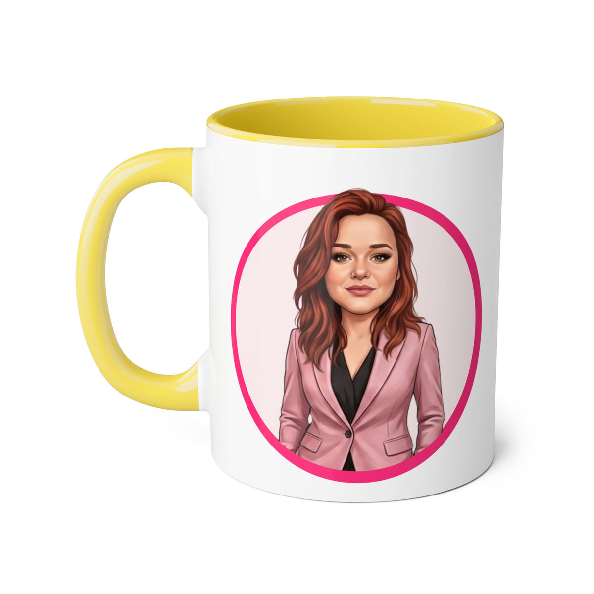 Heather T Caricature Portrait Accent Mug — Search Perfect Caricature Christmas
