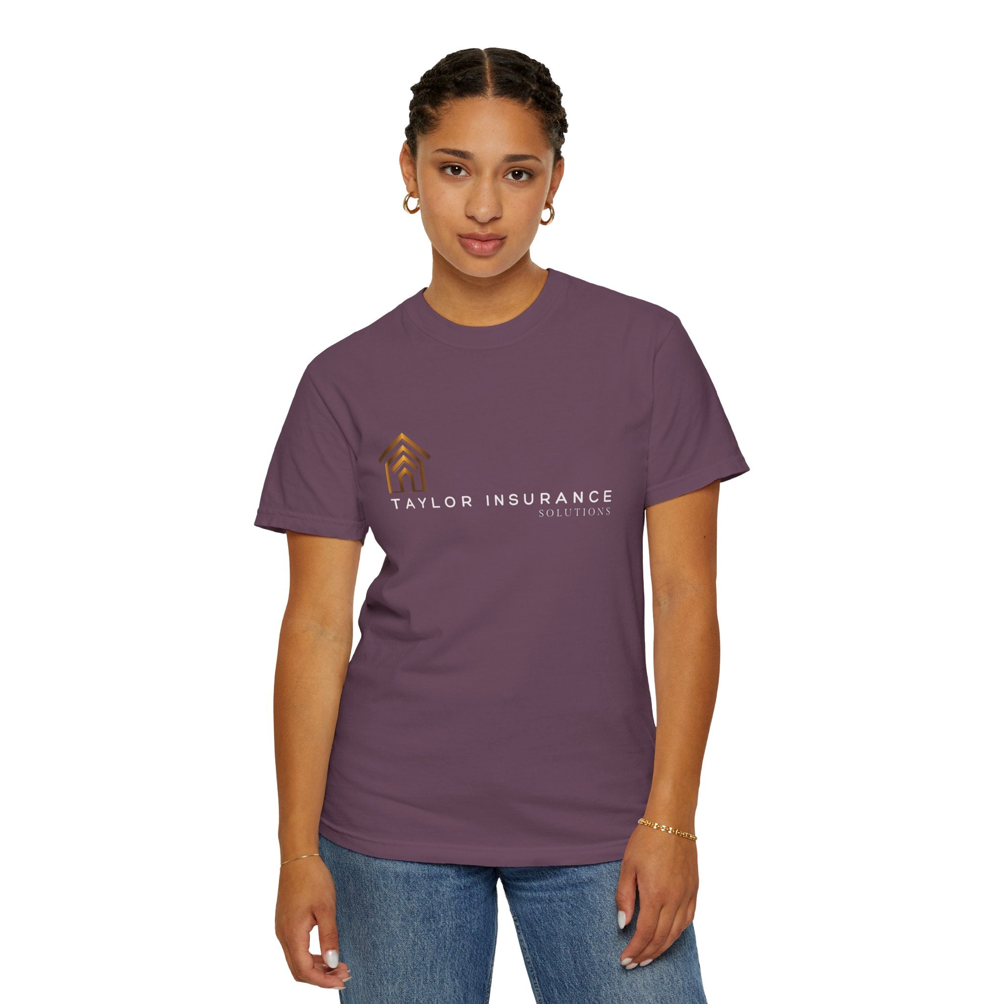 Unisex Garment-Dyed T-shirt White Logo - Monette Taylor