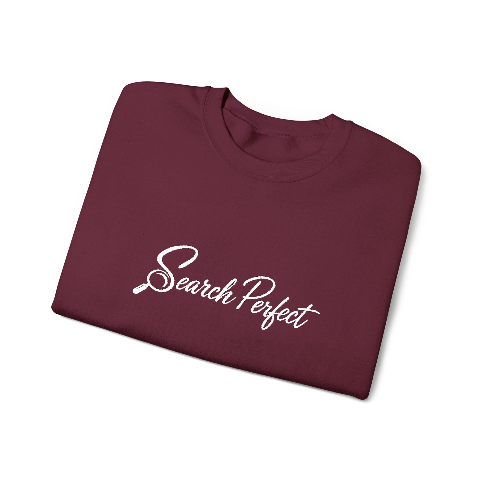 Crewneck Sweatshirt - Search Perfect White Logo Casual Pullover