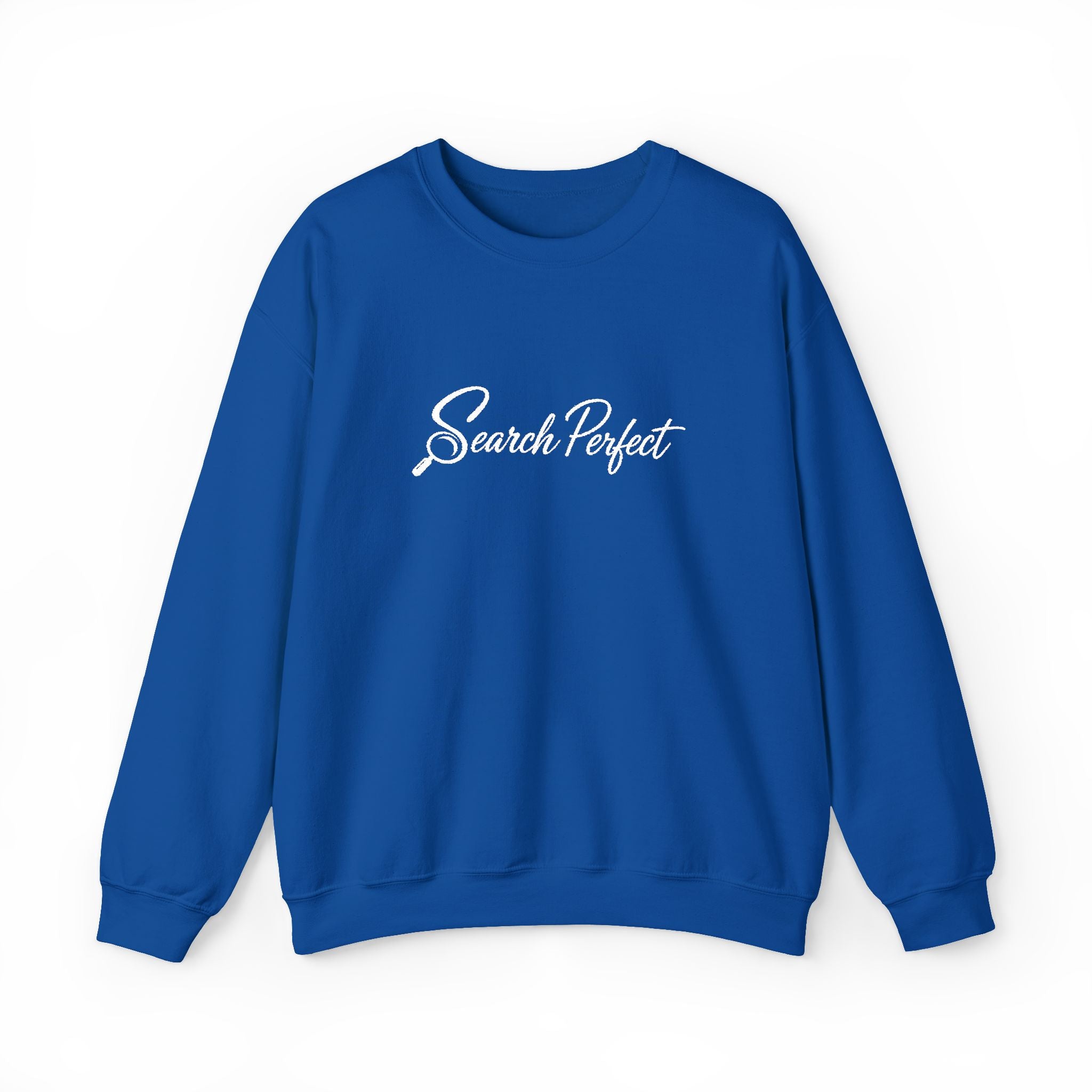 Crewneck Sweatshirt - Search Perfect White Logo Casual Pullover
