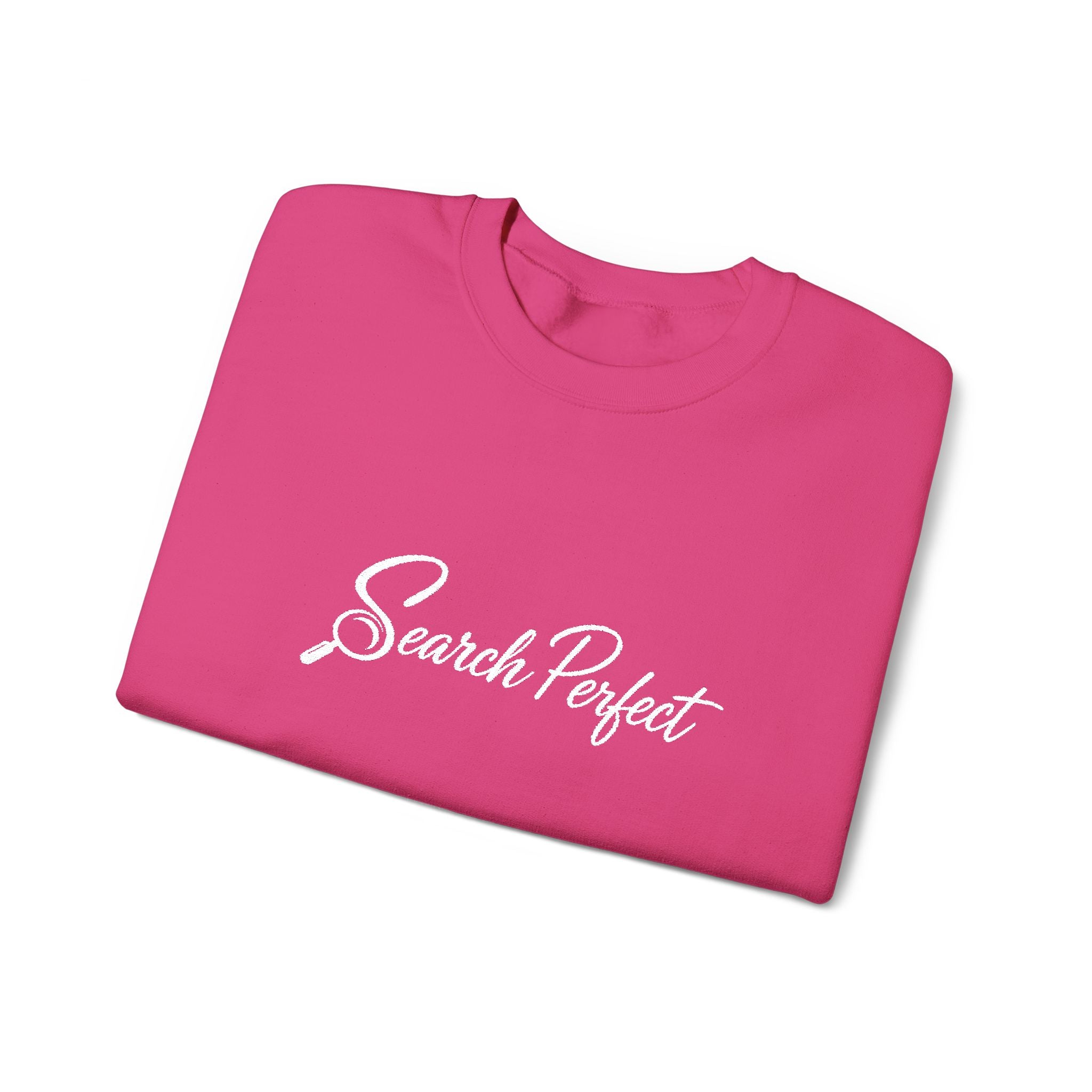 Crewneck Sweatshirt - Search Perfect White Logo Casual Pullover
