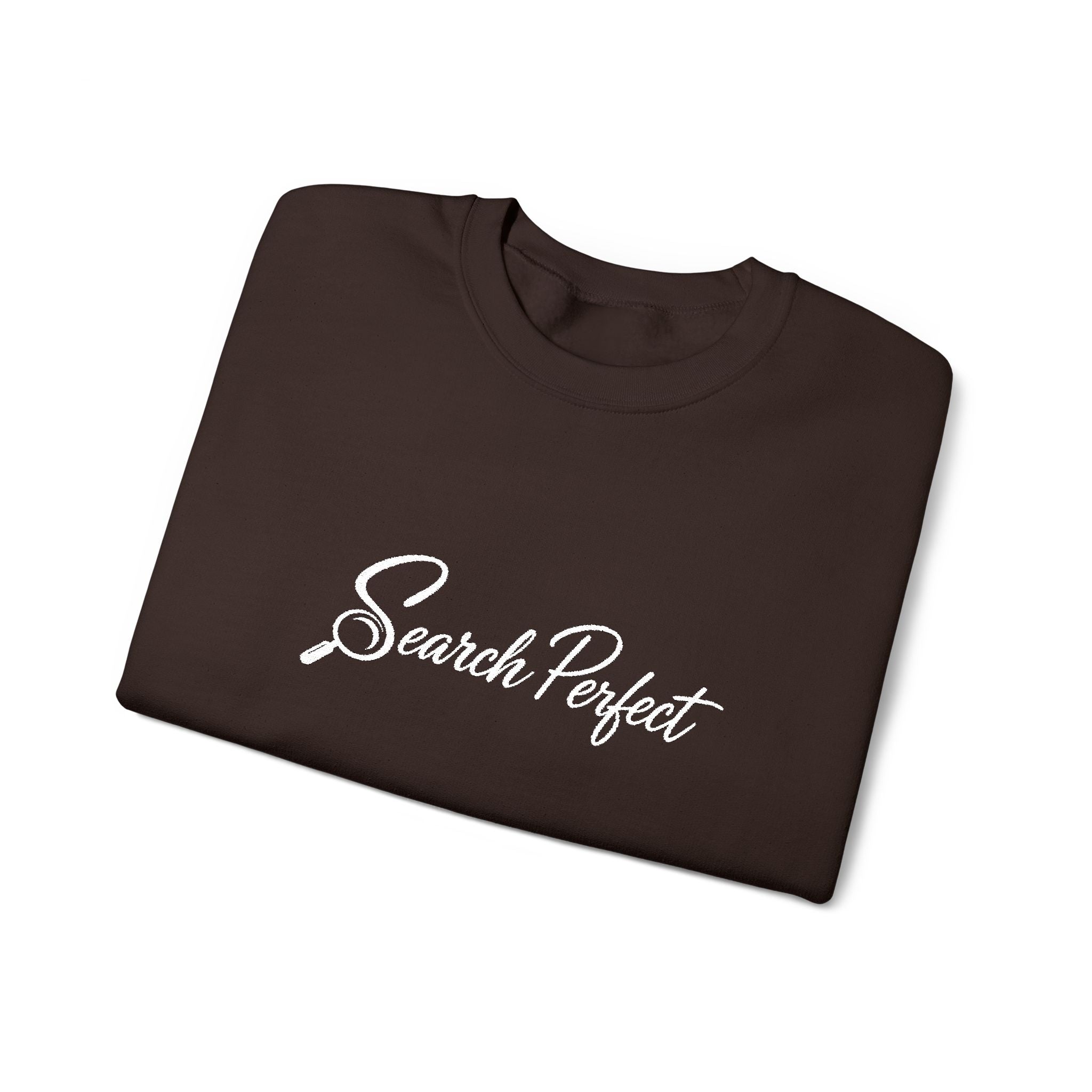 Crewneck Sweatshirt - Search Perfect White Logo Casual Pullover