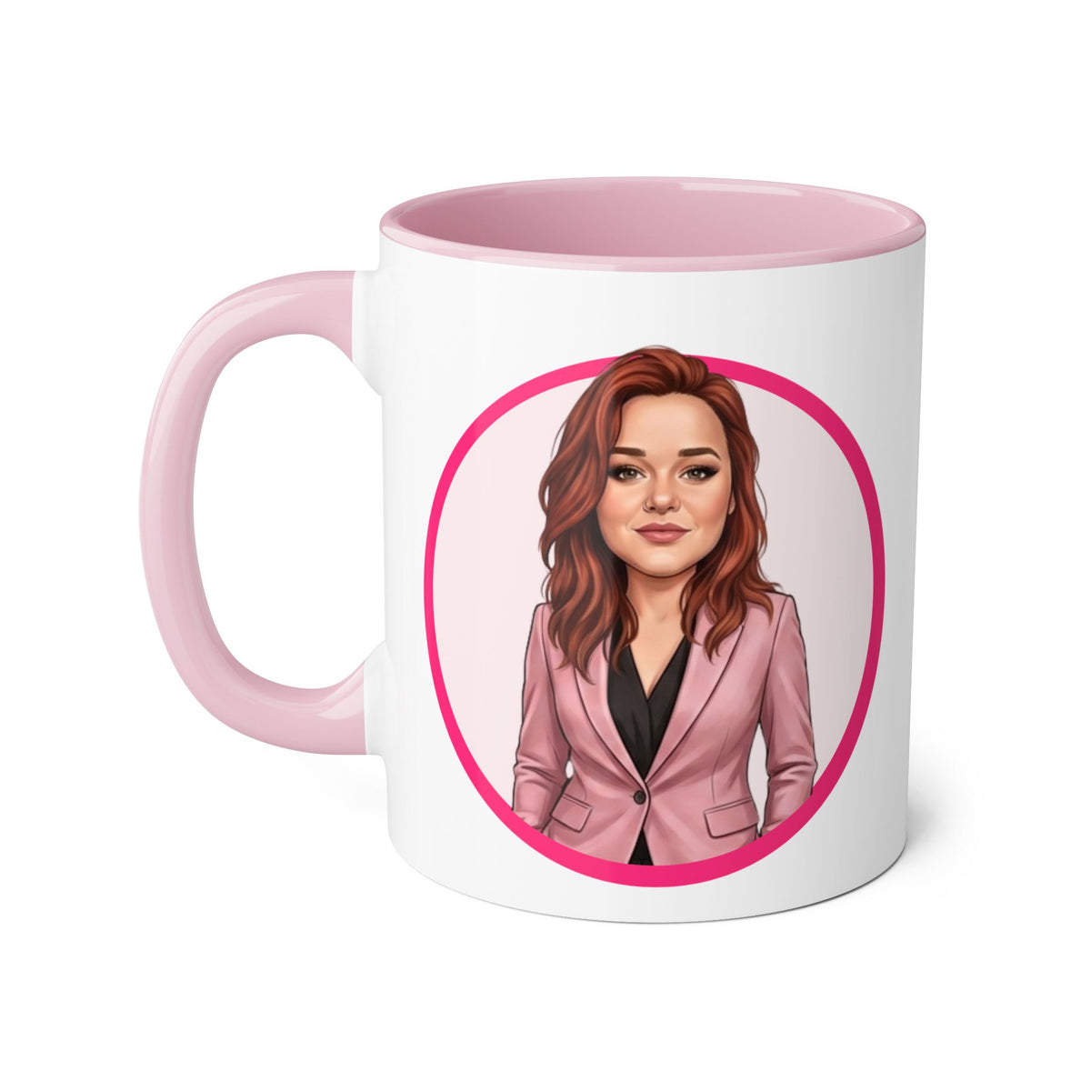 Heather T Caricature Portrait Accent Mug — Search Perfect Caricature Christmas